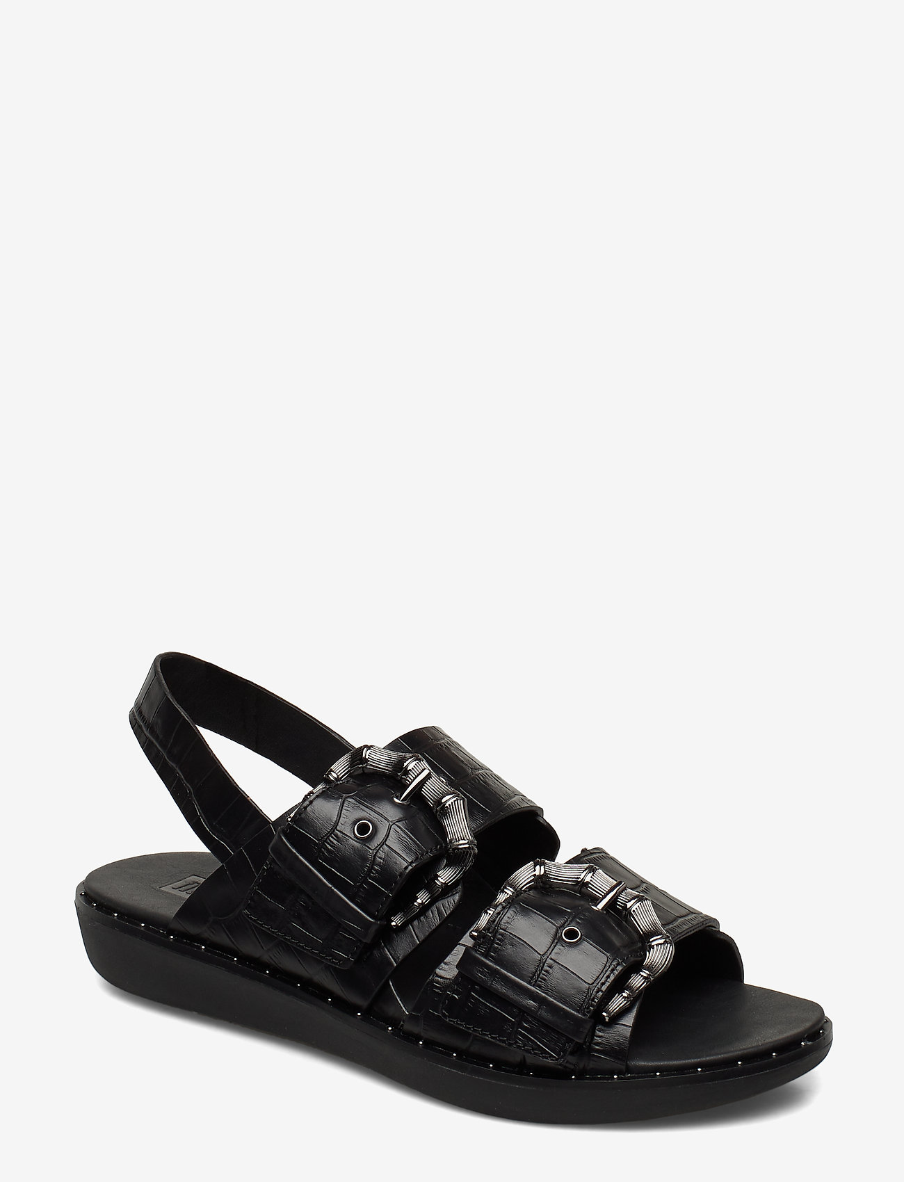 FitFlop - KAIA CROC PRINT BACK-STRAP SANDALS - black - 0
