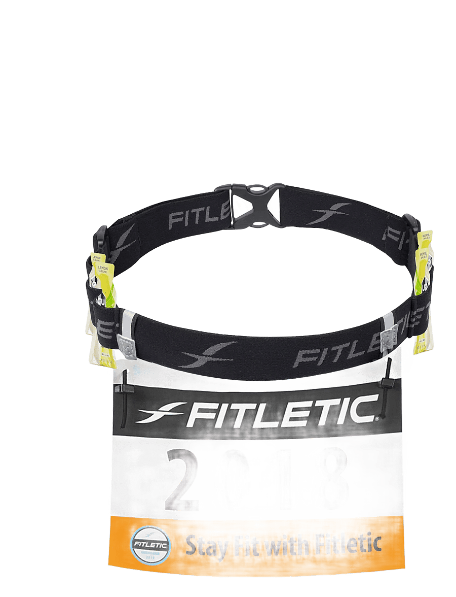 Fitletic - Race Number Belt with Gels - löputrustning - black/grey - 2