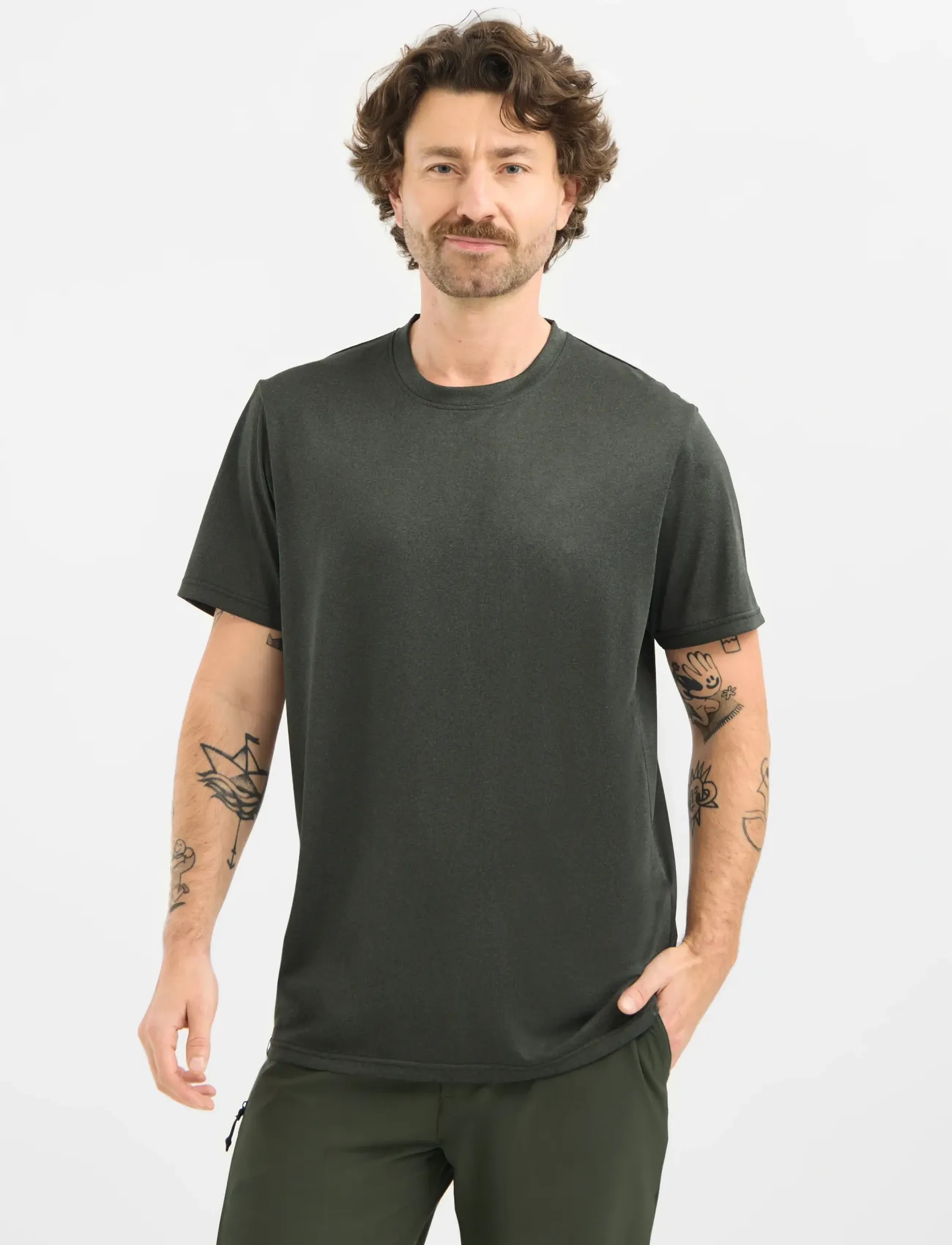 Five Seasons BASIC TOP M - Five Seasons - POOL / khaki/green
