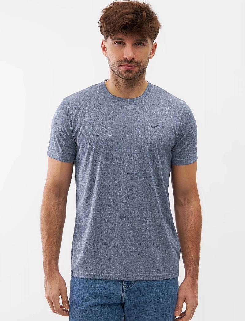 Five Seasons - BASIC TOP M - t-shirts - mood indigo melange - 0