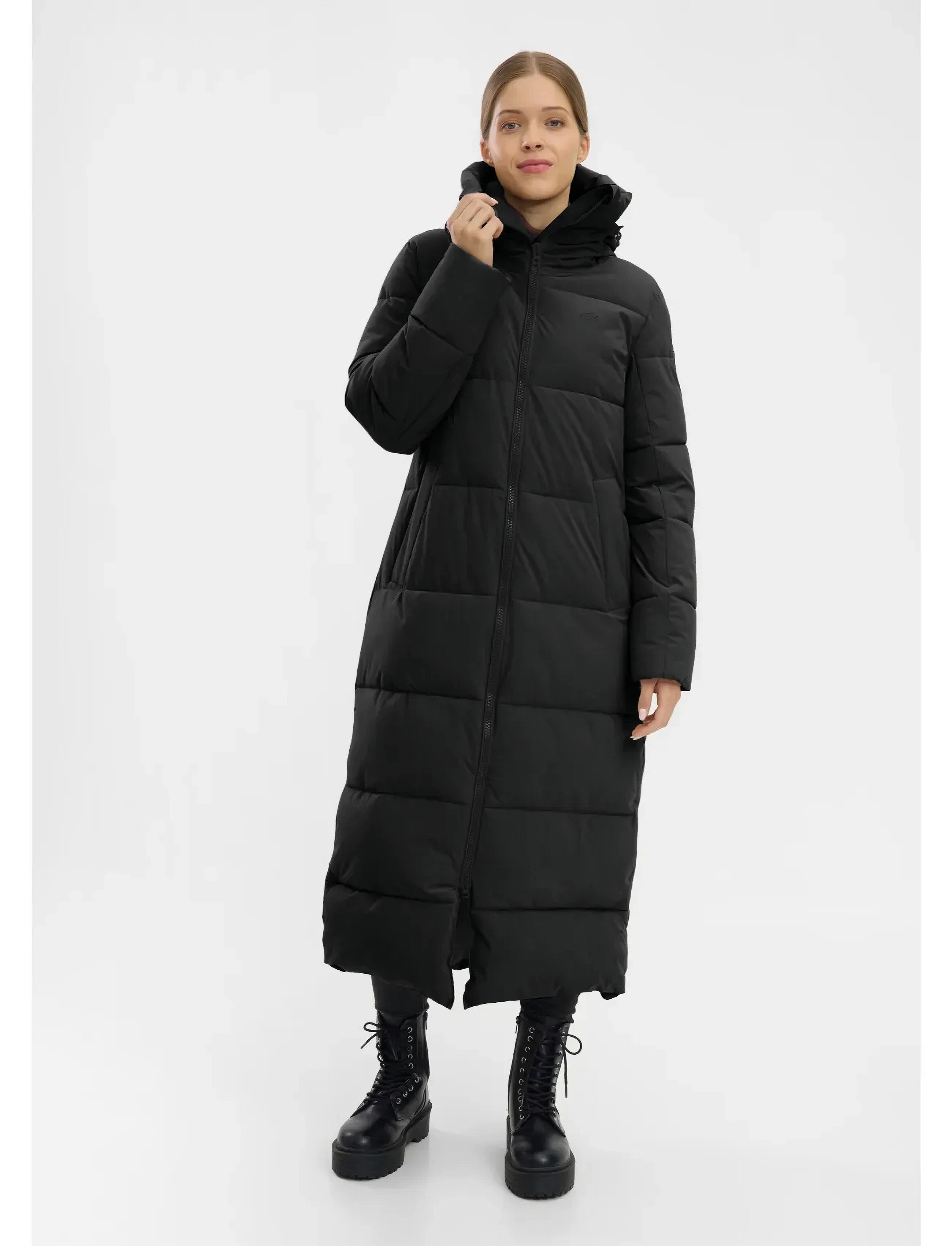 Five Seasons Skylar Jkt W, Kvinder, Lang Hætte Pufferjakke, Sort, Str: 40