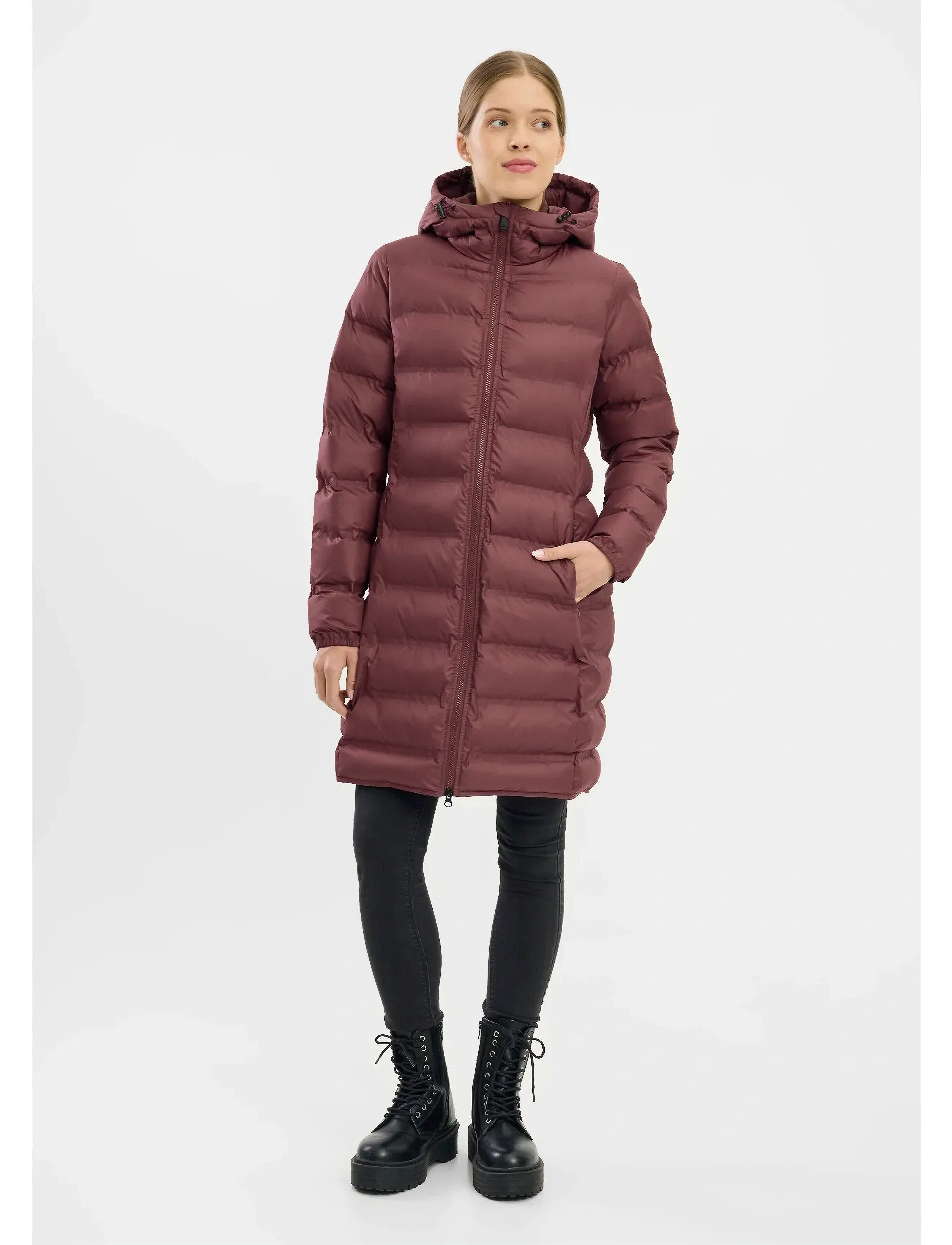 Five Seasons Tindra Jkt W, Kvinder, Dunjakke Parka, Bordeaux, Str: 38