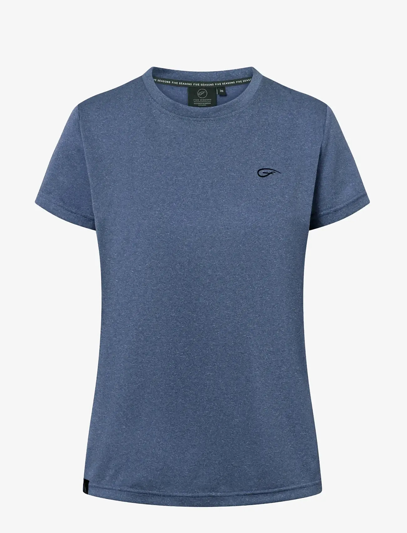Five Seasons - BASIC TOP W - t-shirts - mood indigo melange - 1