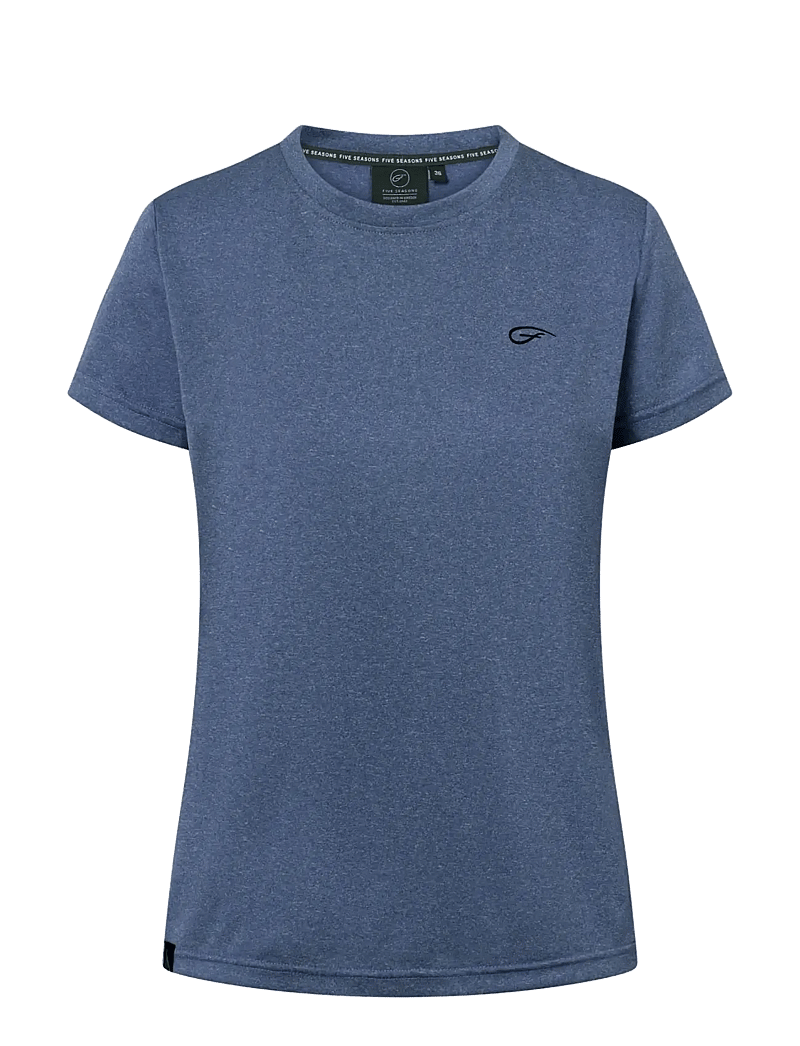 Five Seasons - BASIC TOP W - t-shirts - mood indigo melange - 1