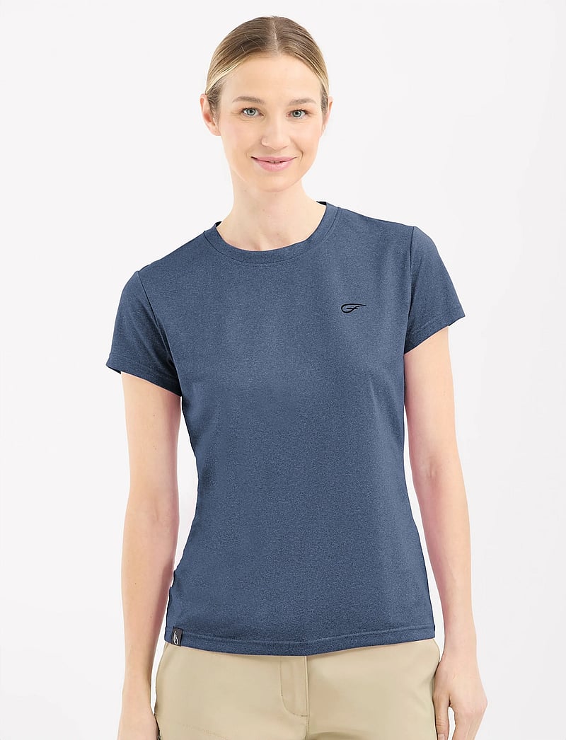 Five Seasons - BASIC TOP W - t-shirts - mood indigo melange - 0