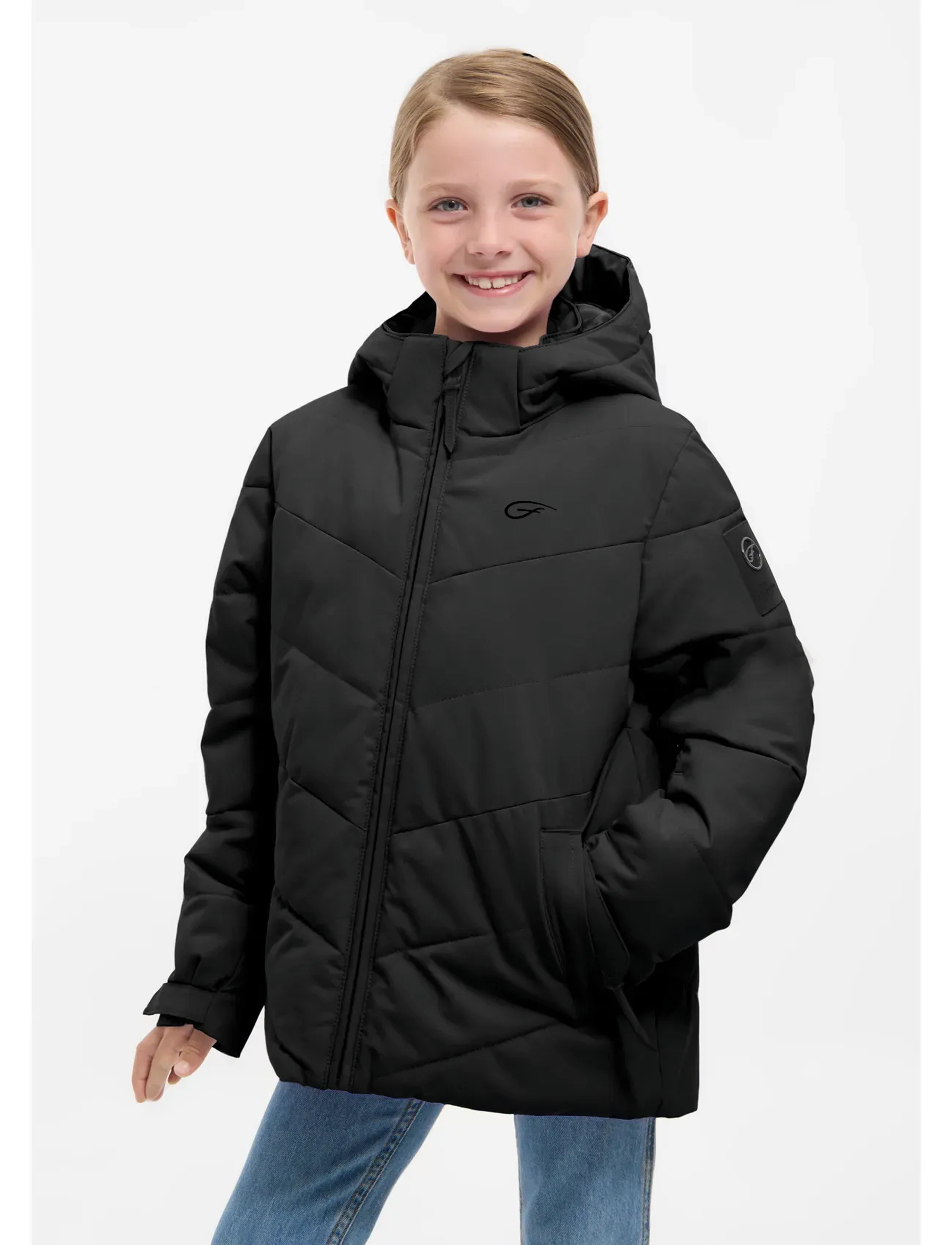 Five Seasons Arinsal Jkt Jr, Børn, Junior Hætte Dunjakke, Sort, Str: 122