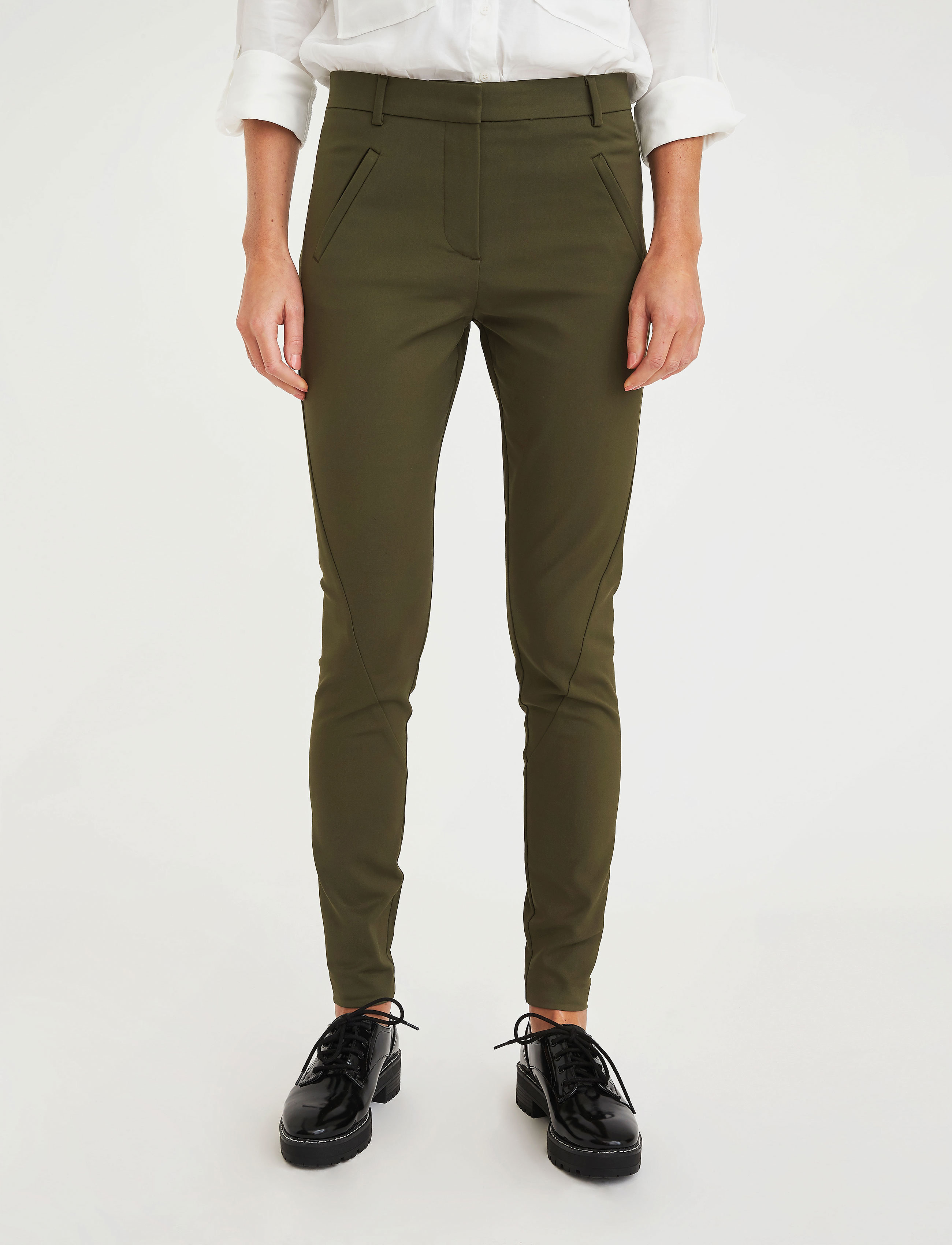 FIVEUNITS Angelie 238 Army - Slim fit-byxor - ARMY JEGGIN / green