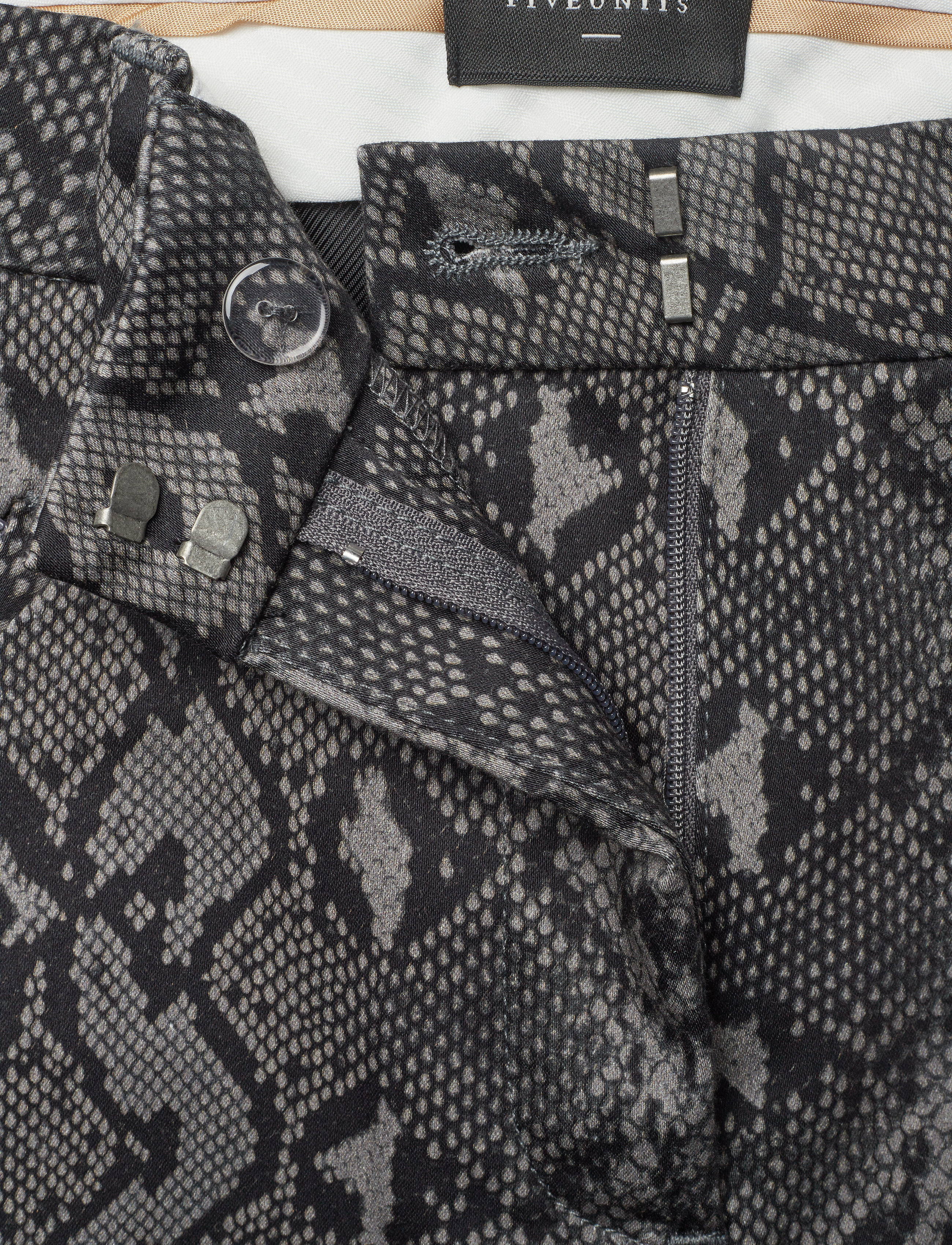 FIVEUNITS - Angelie 606 Dark Grey Snake - pantalons droits - dark grey snake - 3