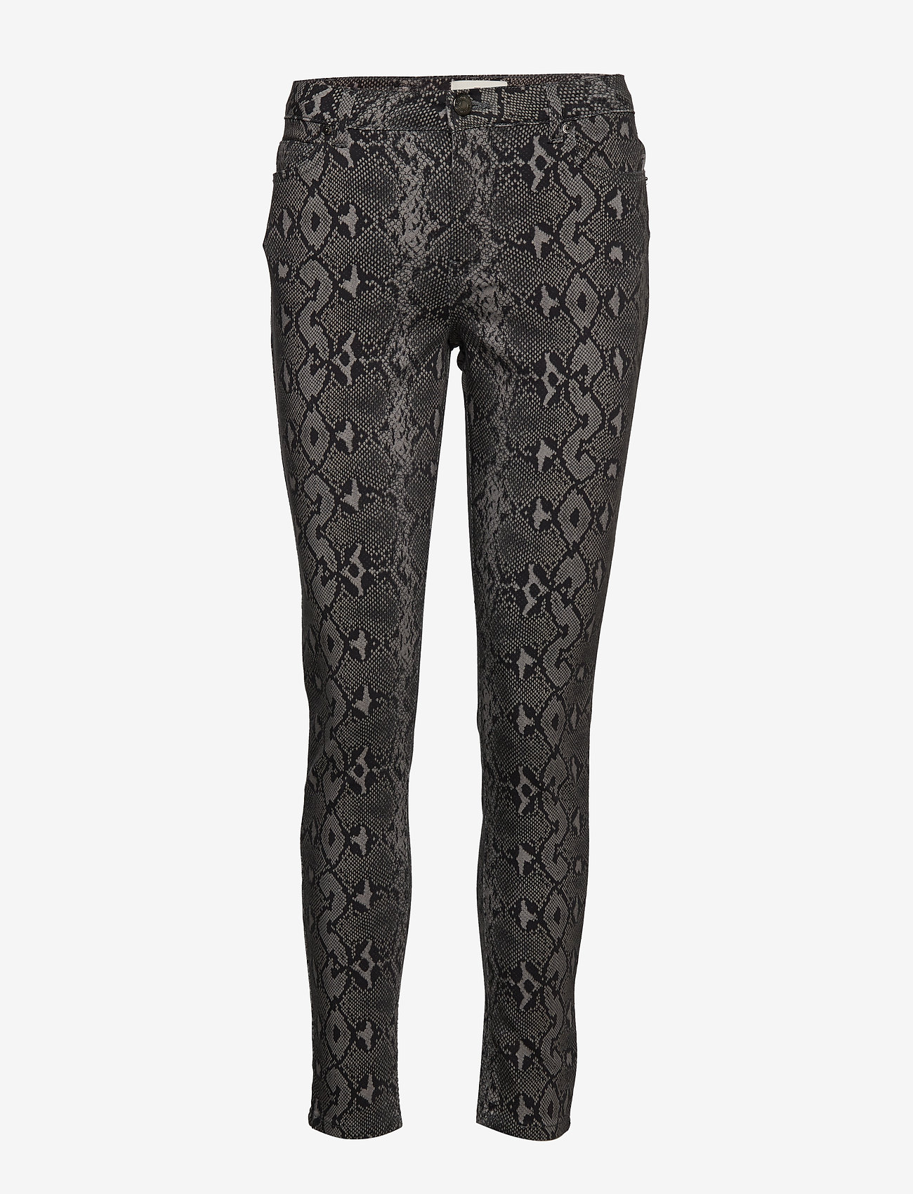 FIVEUNITS - Kate 606 Dark Grey Snake - trousers with skinny legs - dark grey snake - 0