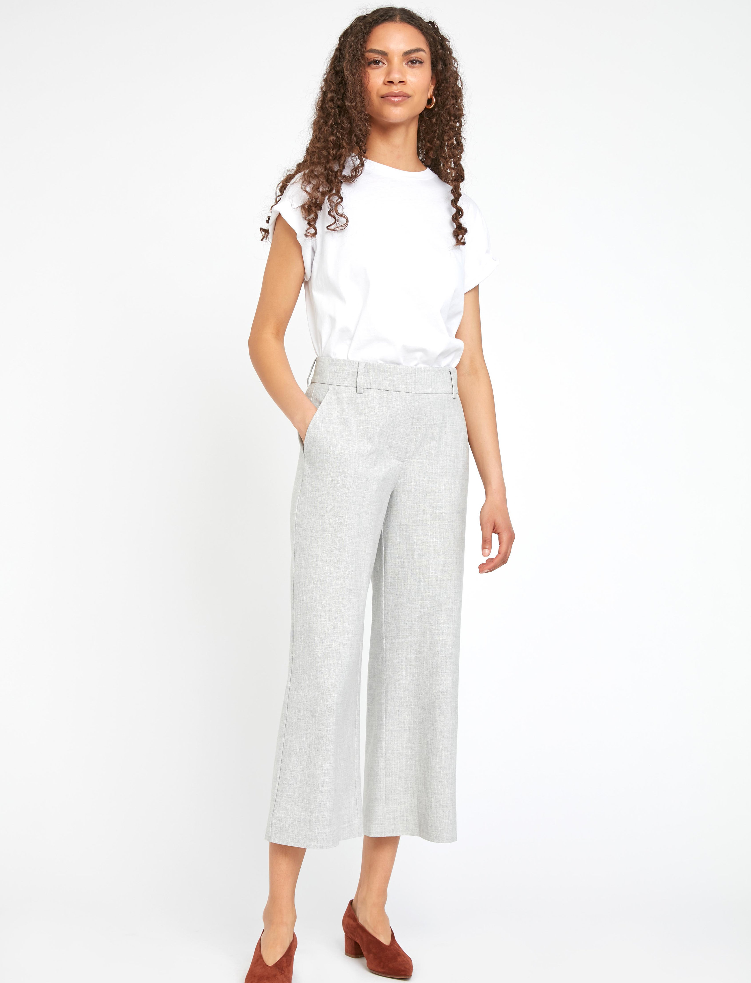 FIVEUNITS - Dena Crop 396 - light grey melange - 4