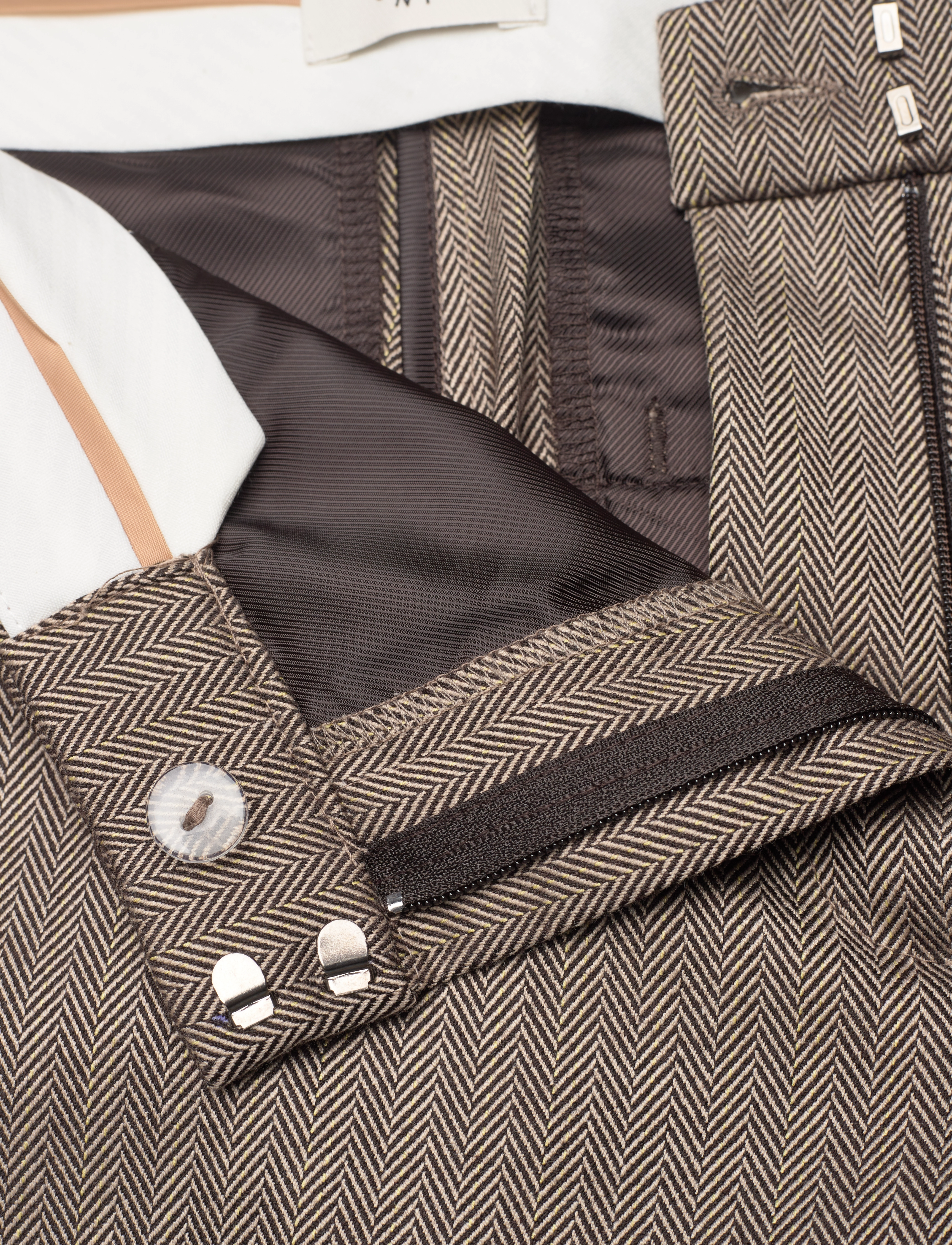 FIVEUNITS - Kylie Crop - brown herringbone - 3