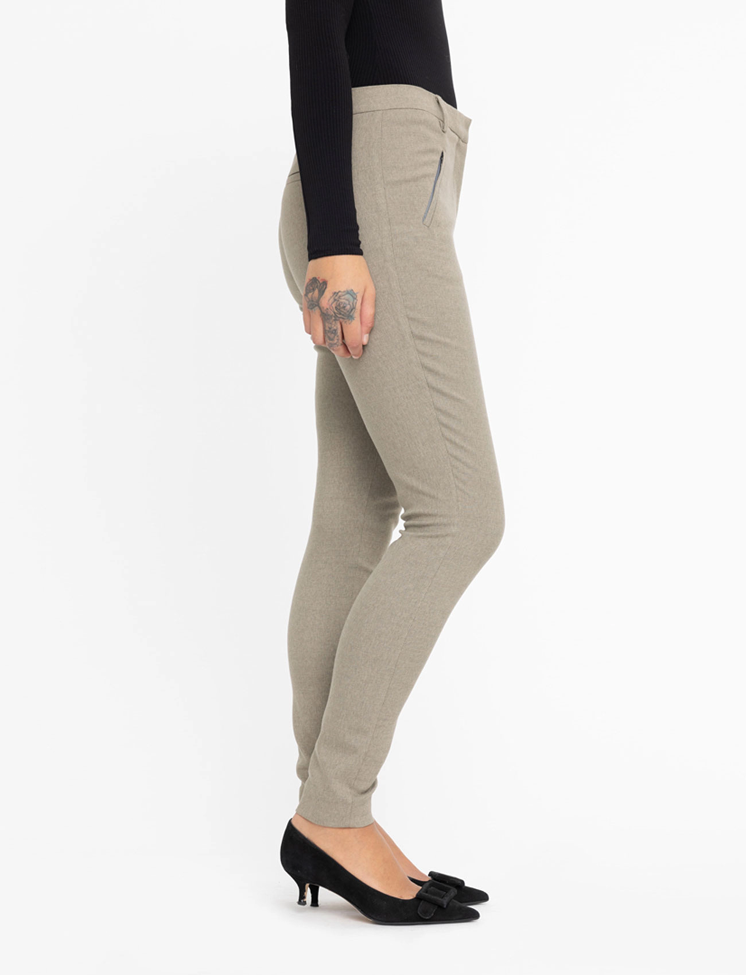 FIVEUNITS - AngelieFV Pure - slim fit-byxor - sage green melange - 5