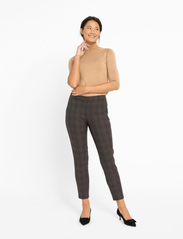 FIVEUNITS - Kylie Crop - dressbukser - brown check - 2