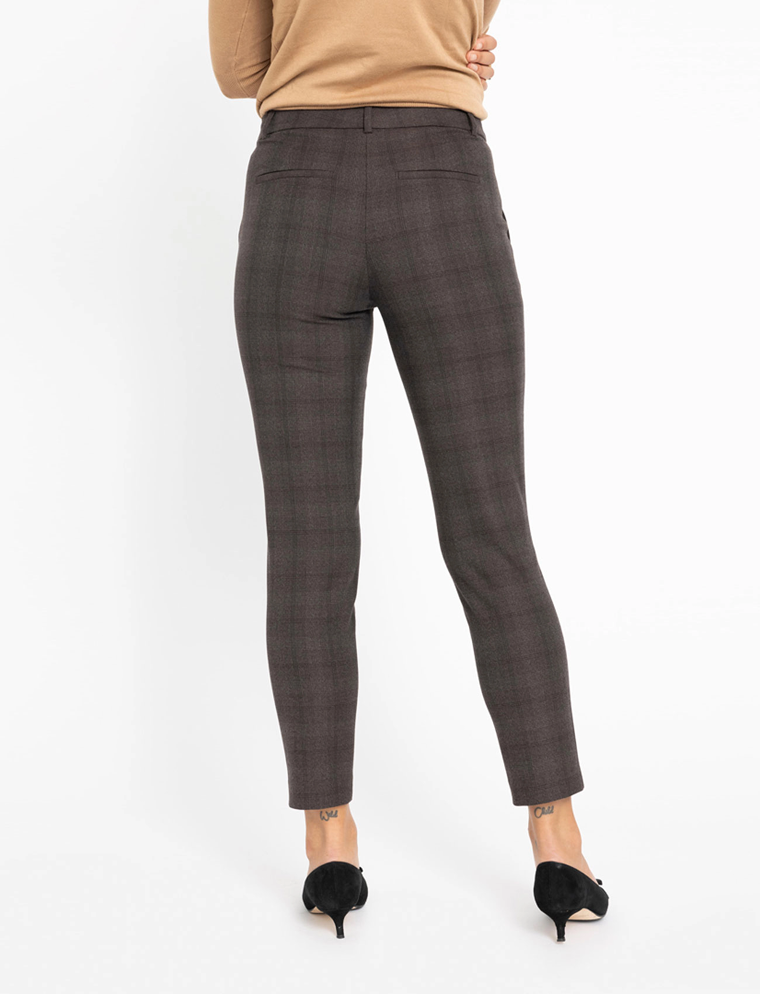 FIVEUNITS - Kylie Crop - party wear at outlet prices - brown check - 4