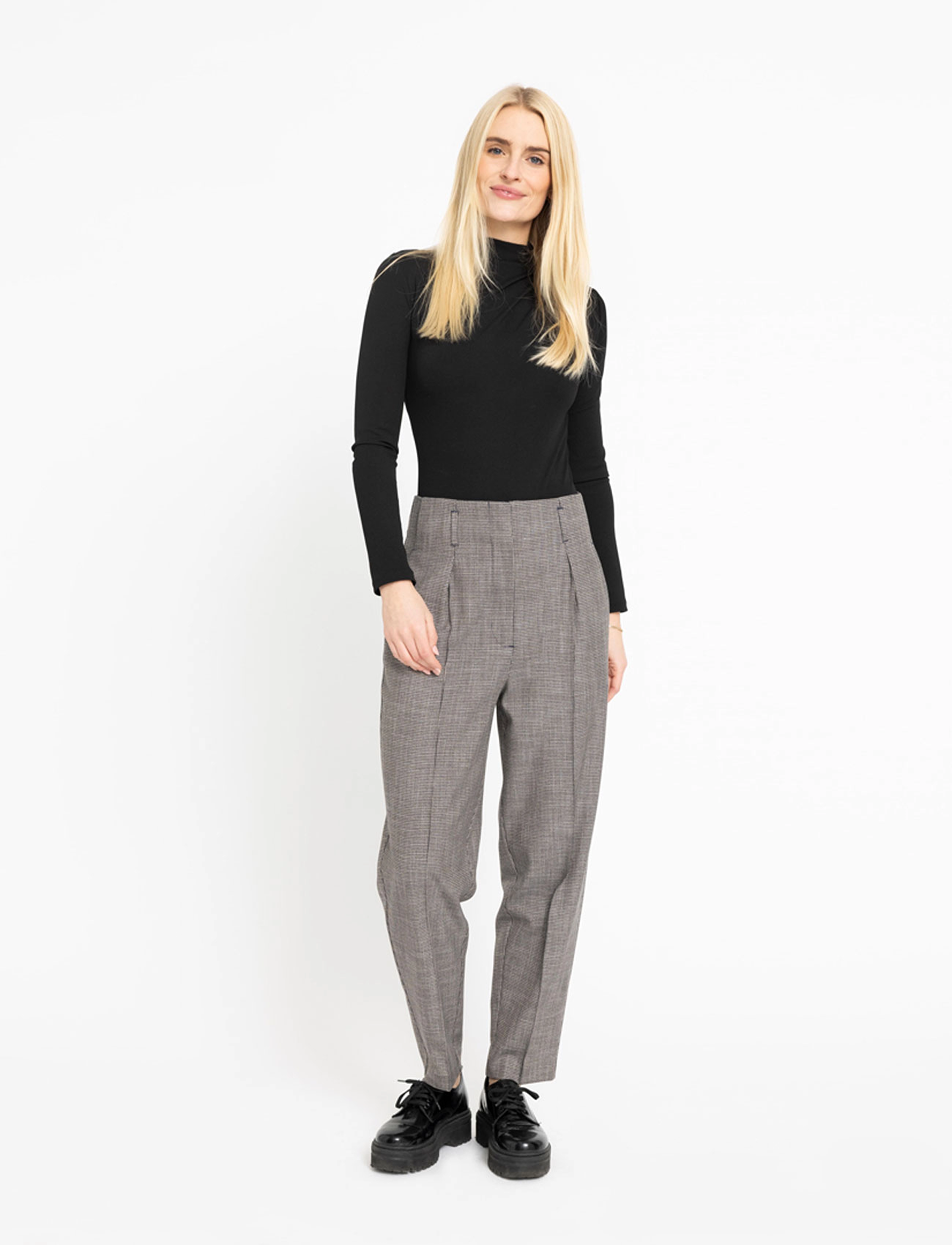 FIVEUNITS Hailey - Transitional Layering - NAVY MINI HOUNDSTOOTH / multi