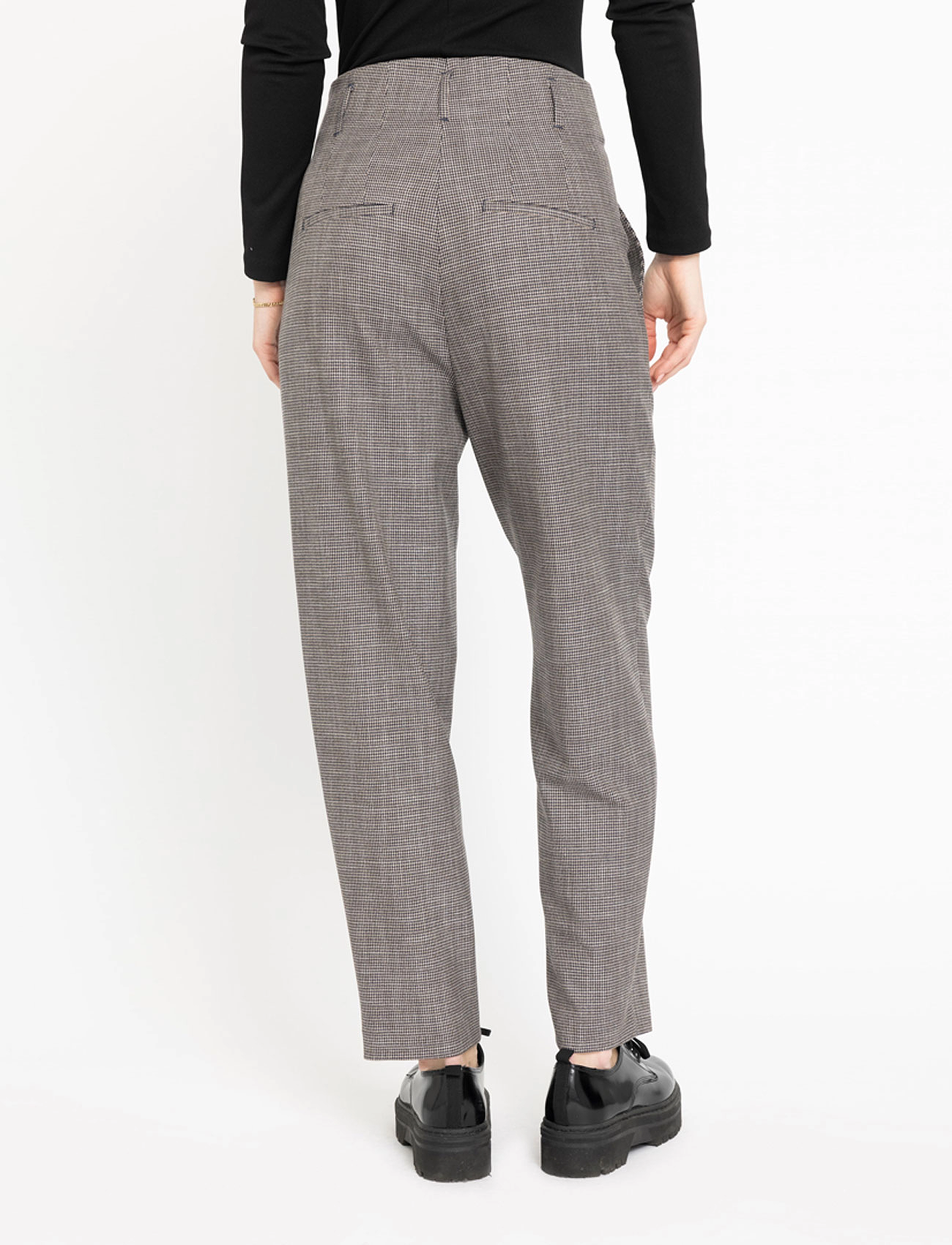 FIVEUNITS - Hailey - rette bukser - navy mini houndstooth - 4