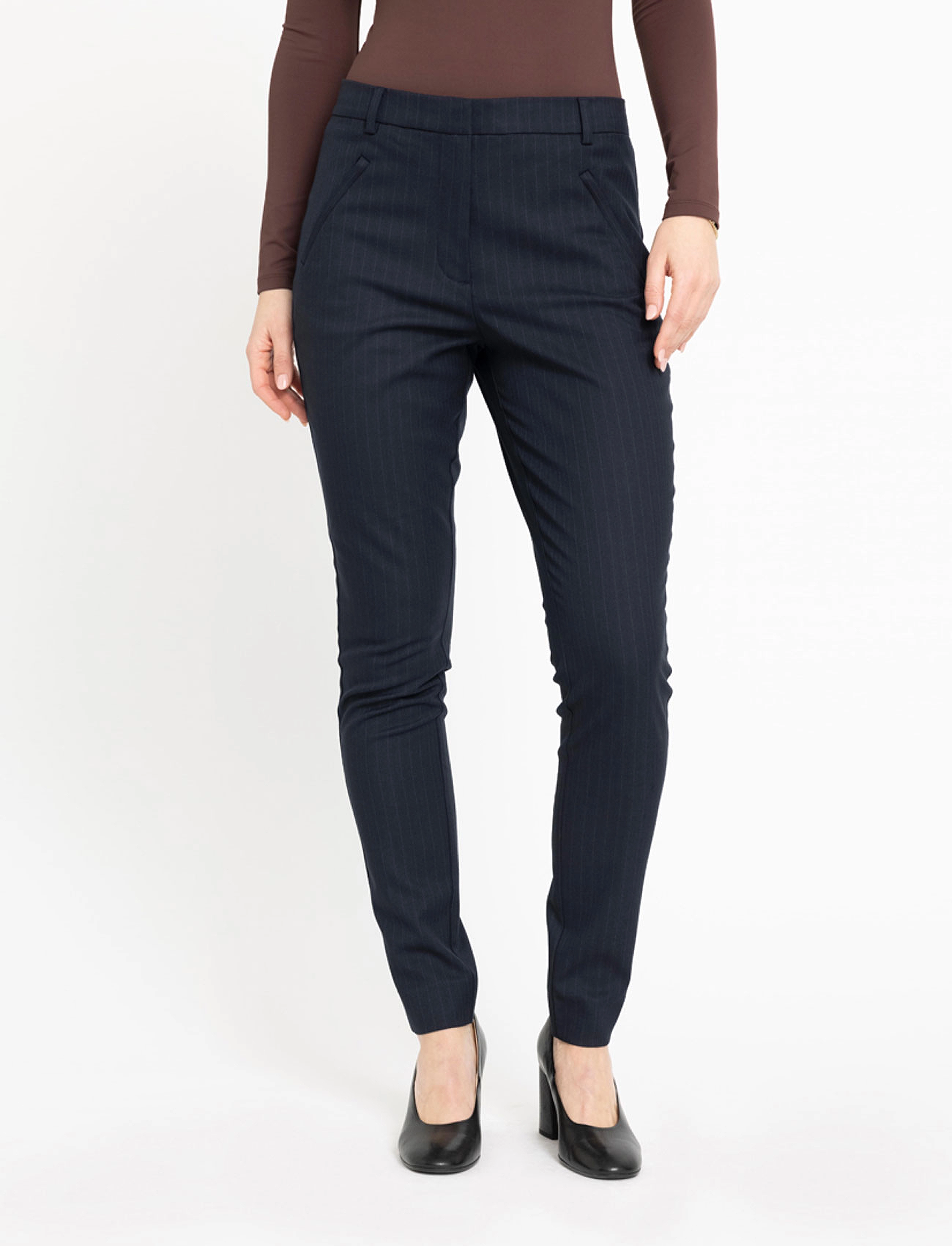 FIVEUNITS - Angelie Pure - navy dashed pinstripe - 3