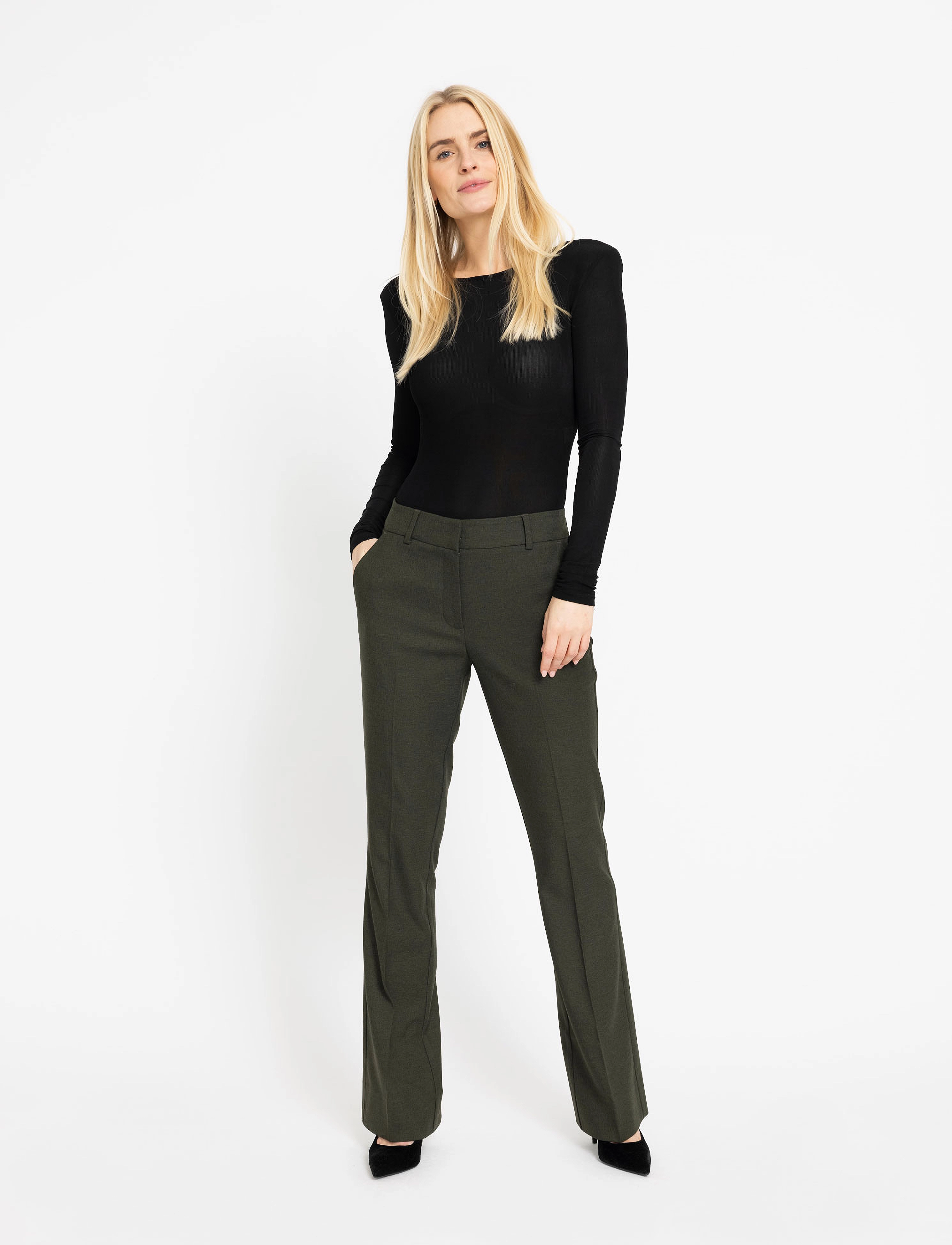 FIVEUNITS - Clara - dark green melange - 2