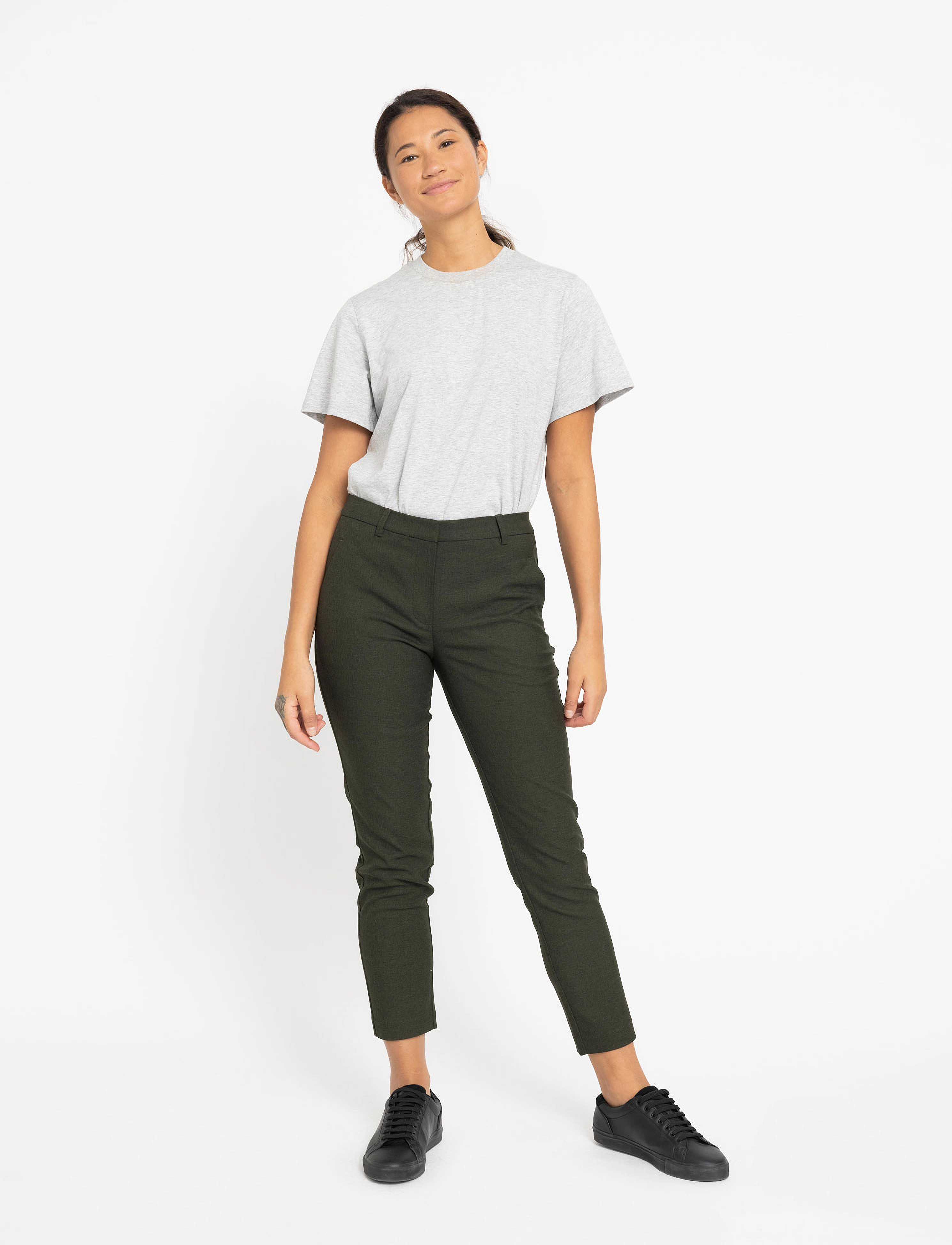 FIVEUNITS - Kylie Crop - dark green melange - 2