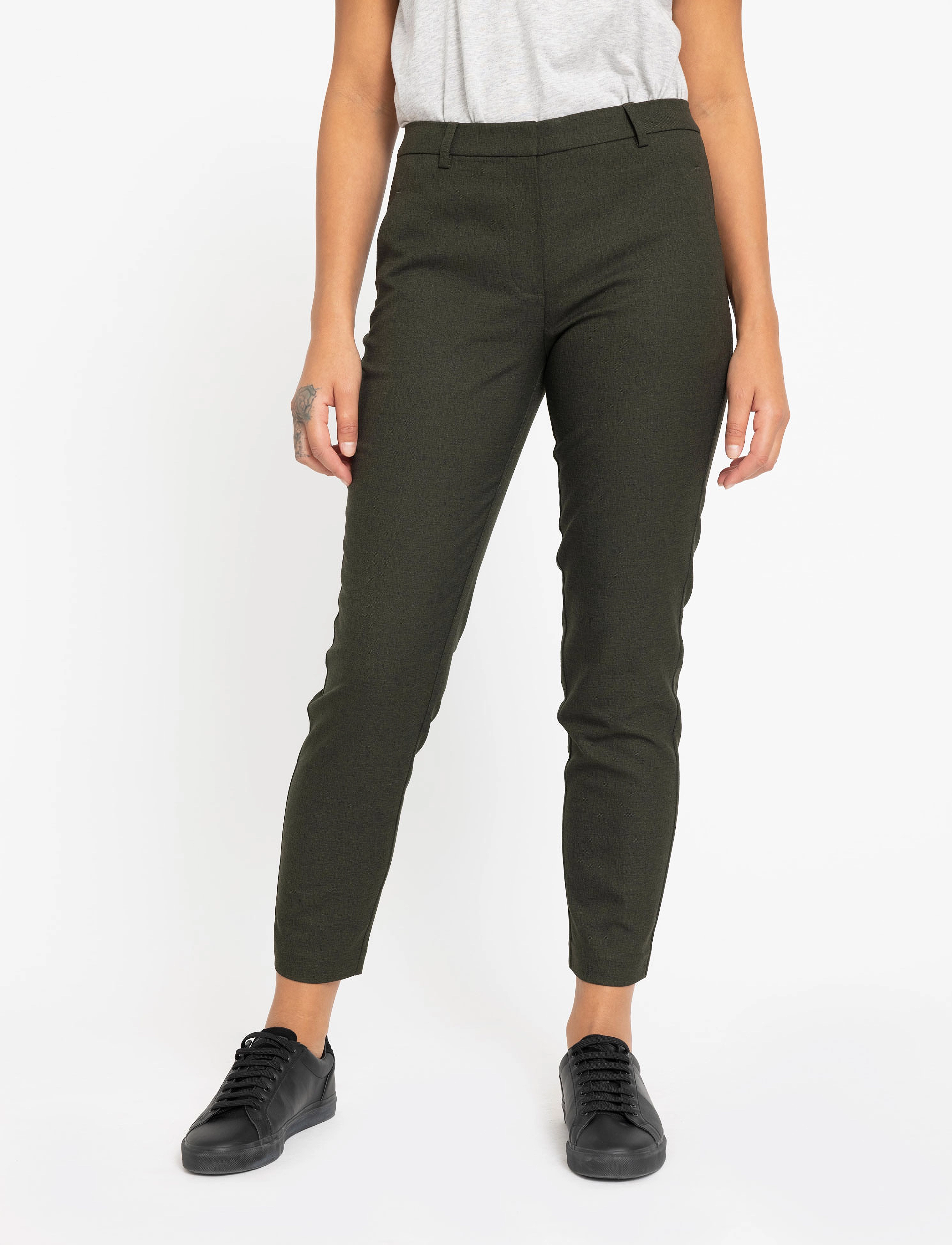 FIVEUNITS - Kylie Crop - dark green melange - 3