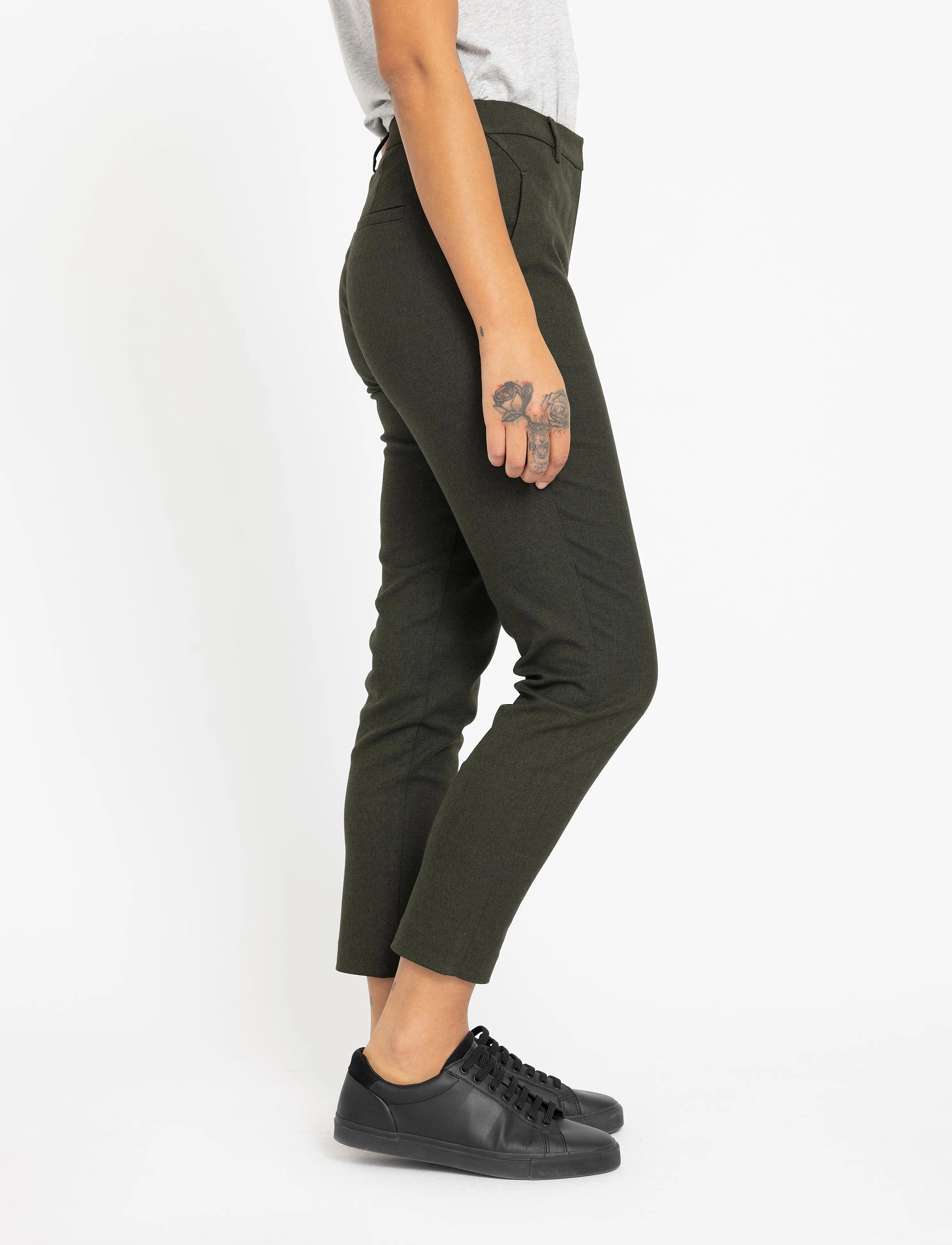 FIVEUNITS - Kylie Crop - dark green melange - 5