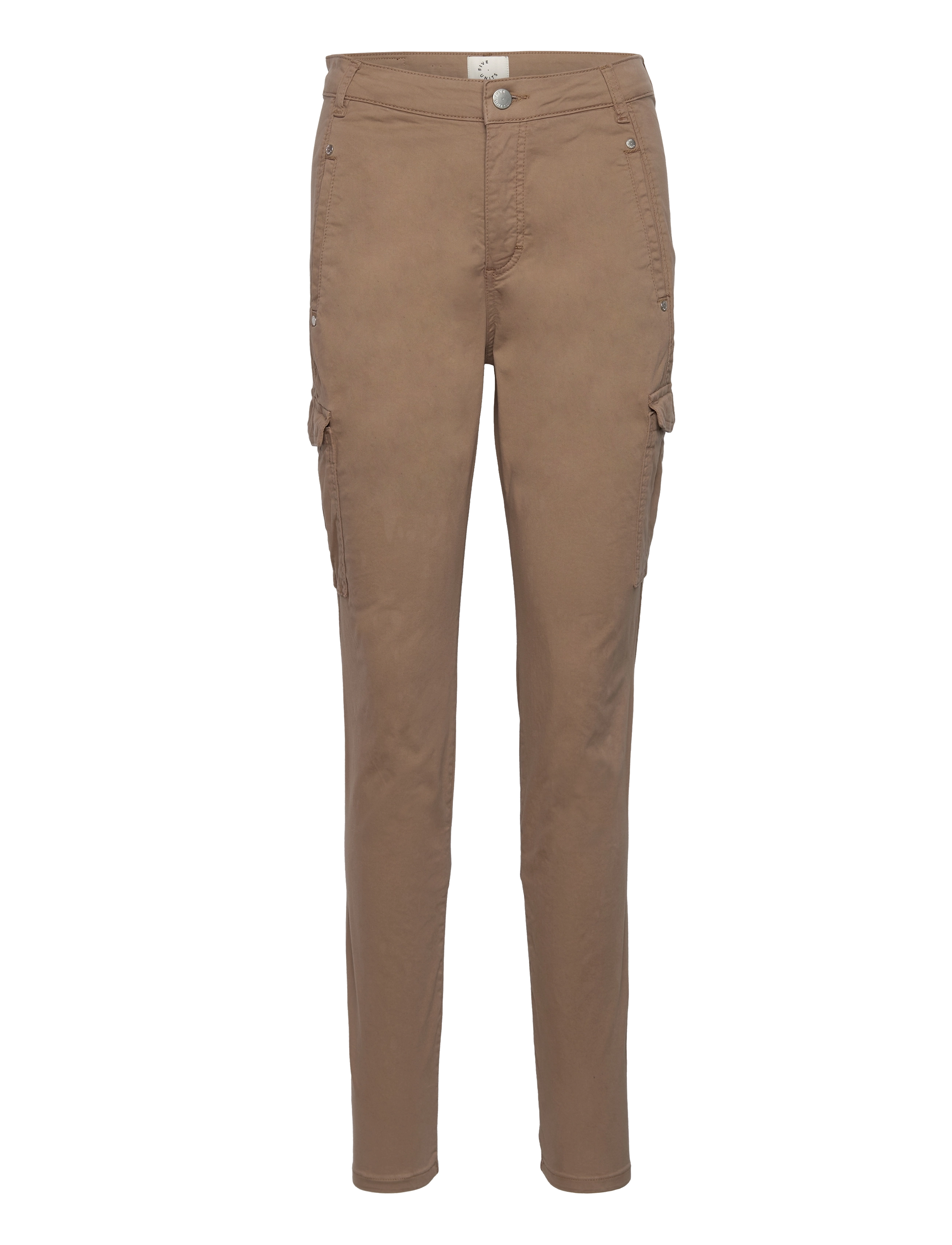 FIVEUNITS Jolie Cargo 057 Teak Brown, Kvinder, Slim Fit Cargo Bukser, Brun, Str: 24