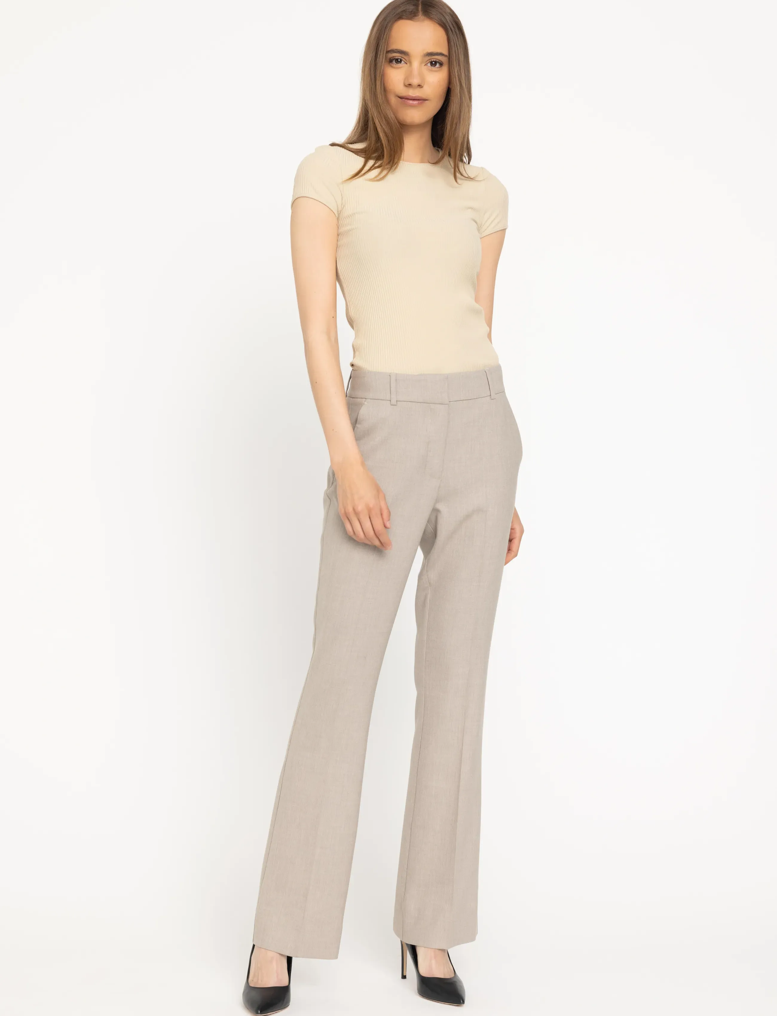 FIVEUNITS ClaraFV - Kostymbyxor - OAK MELANGE / beige