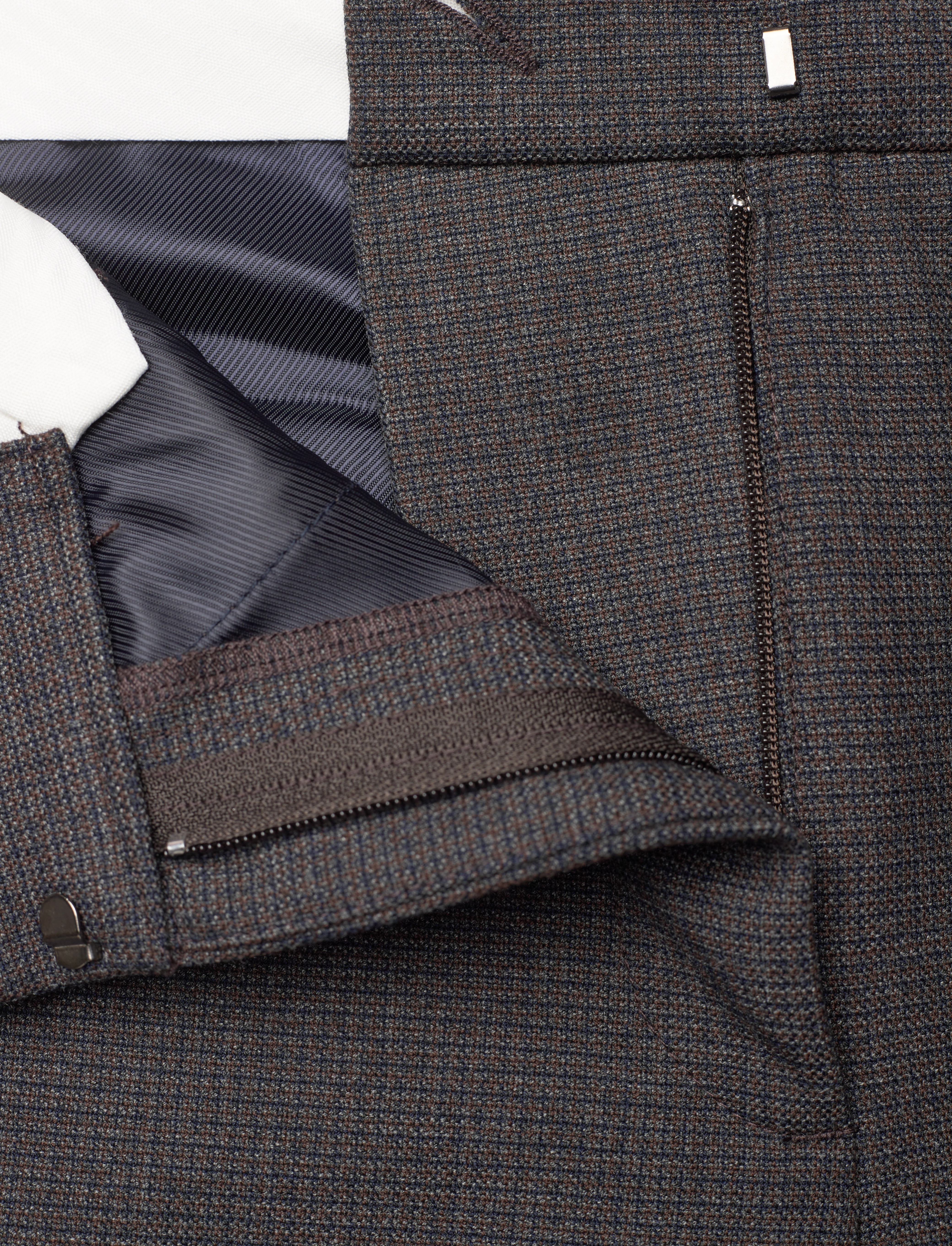 FIVEUNITS - AngelieFV Pure - slim fit bukser - navy brown grid - 3