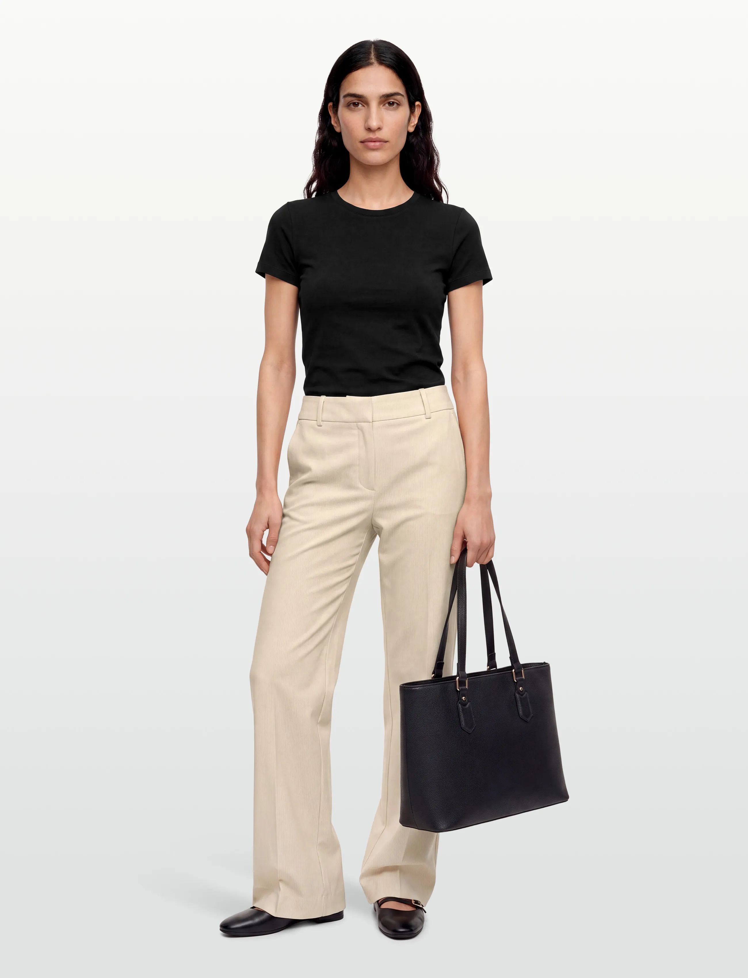 FIVEUNITS DenaFV - Bukser - LIGHT SAND STRIPE / beige