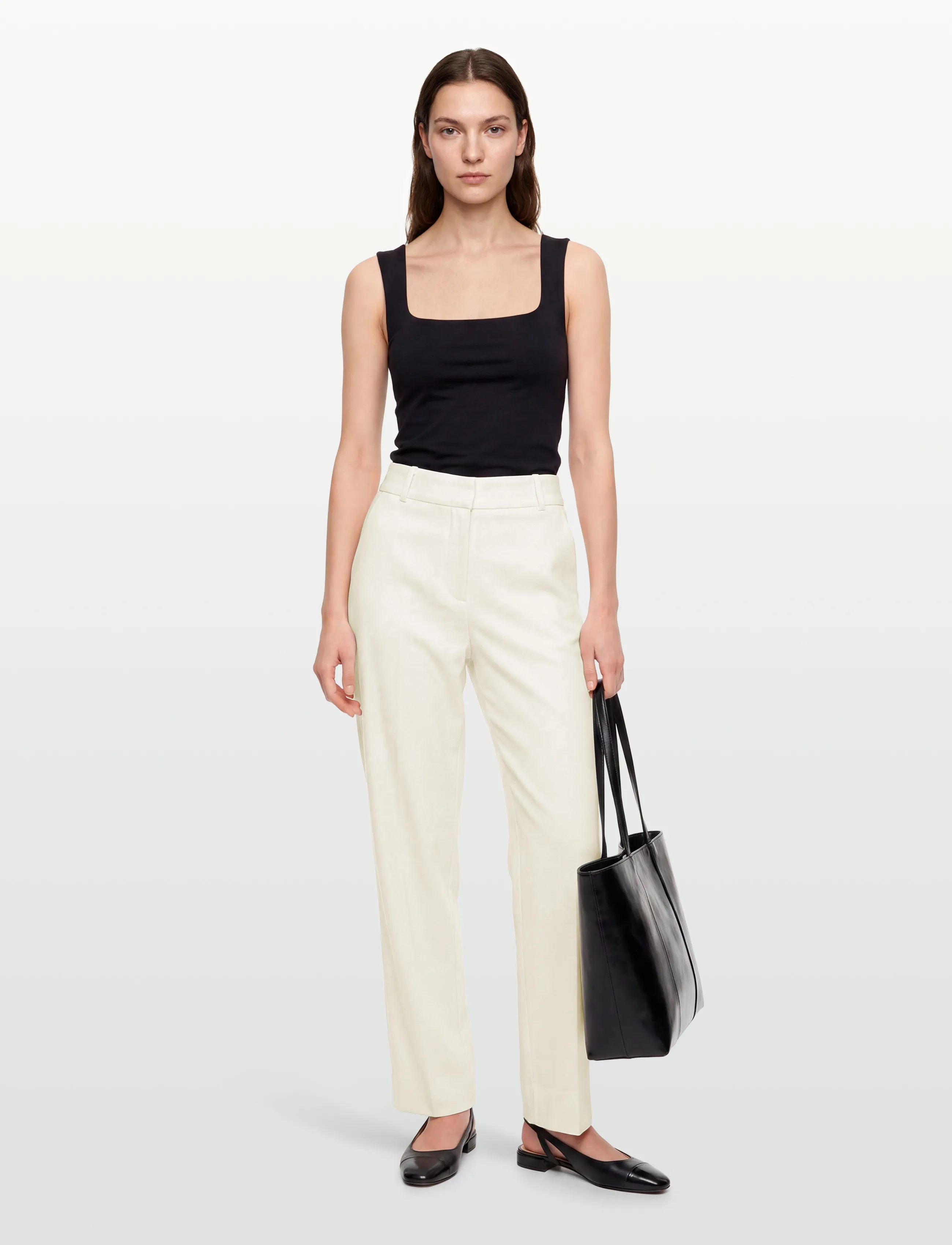 FIVEUNITS DenaFV - Byxor - CREAM WHITE LINEN / cream