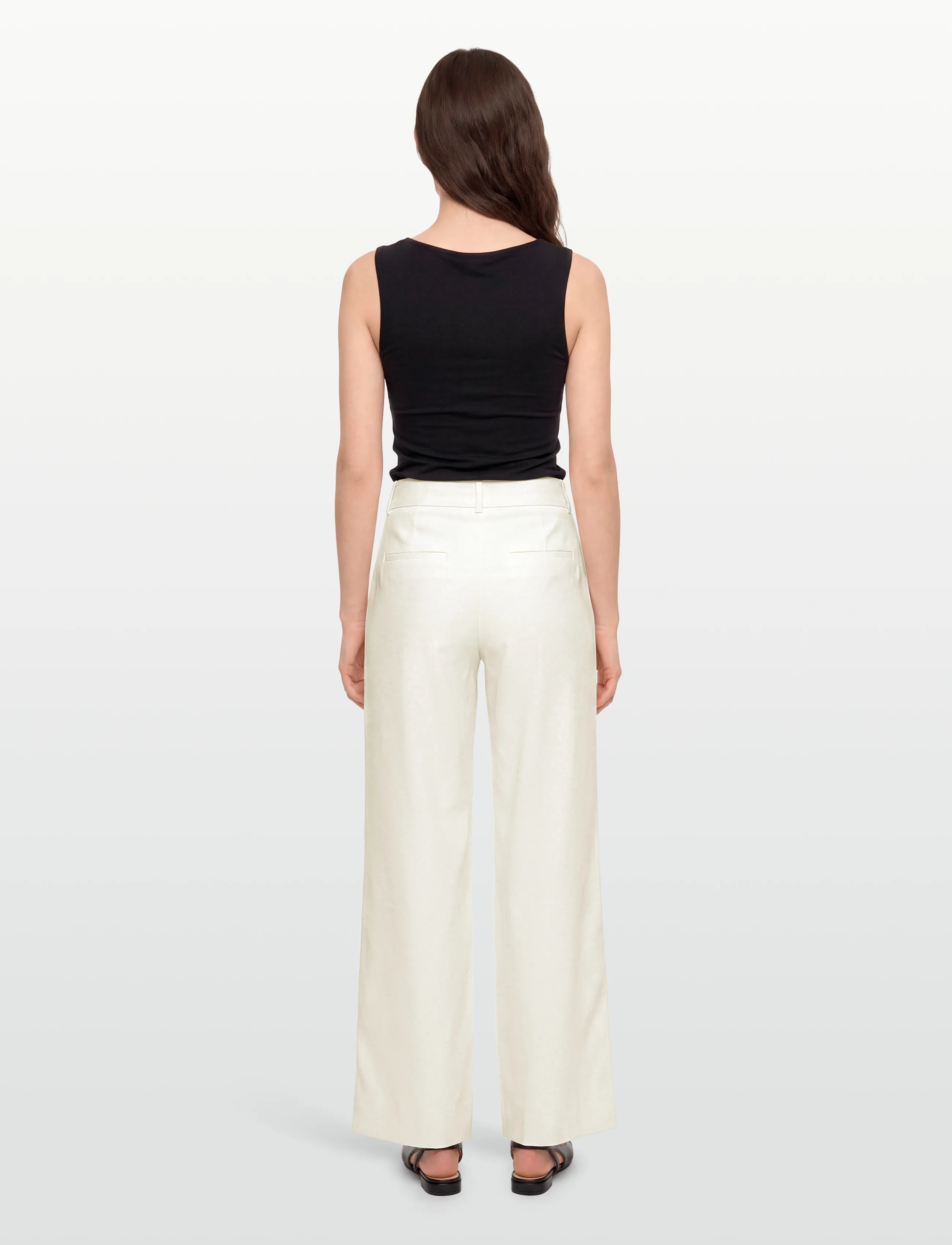 FIVEUNITS - DenaFV - hørbukser - cream white linen - 4