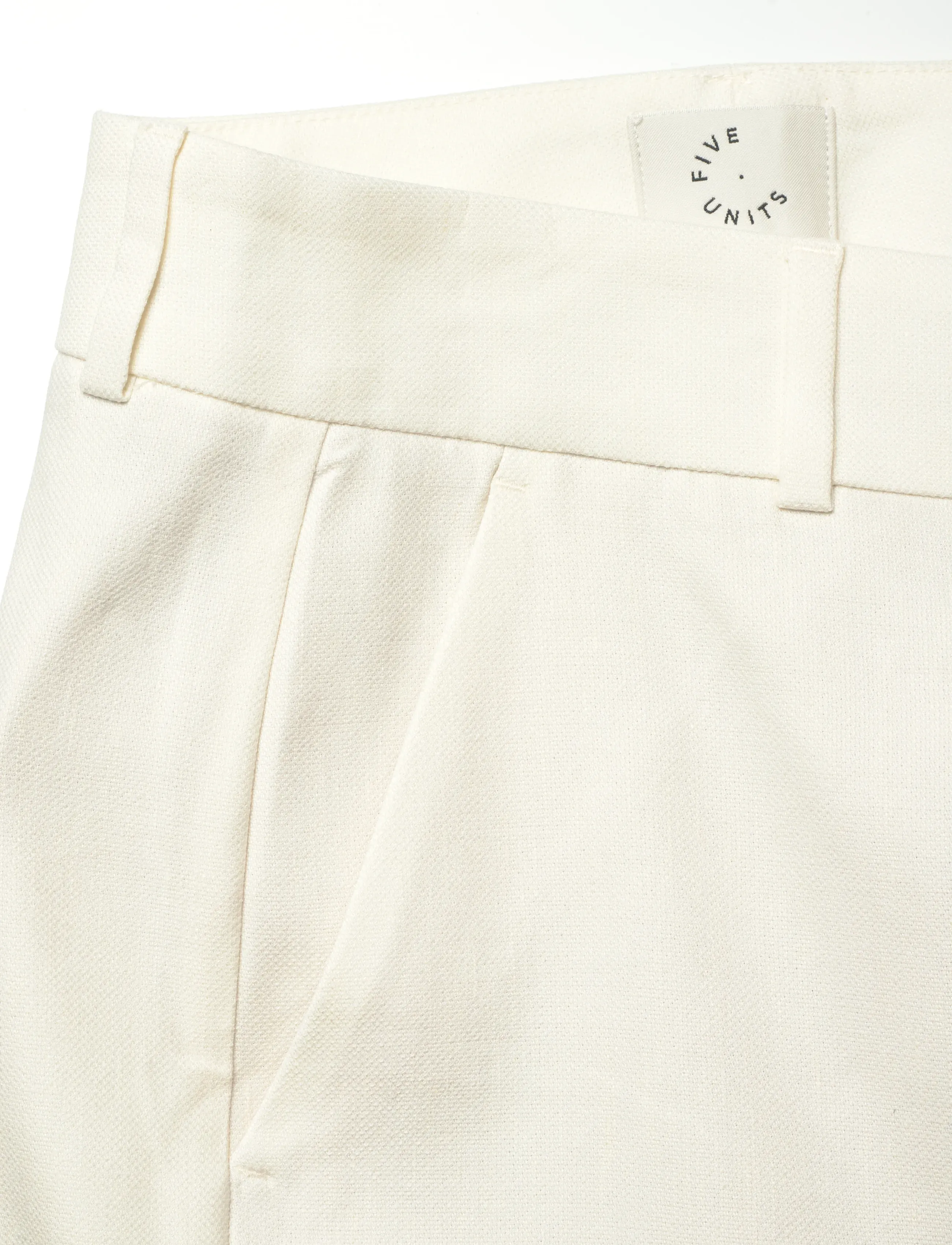 FIVEUNITS - DenaFV - hörbuxur - cream white linen - 2