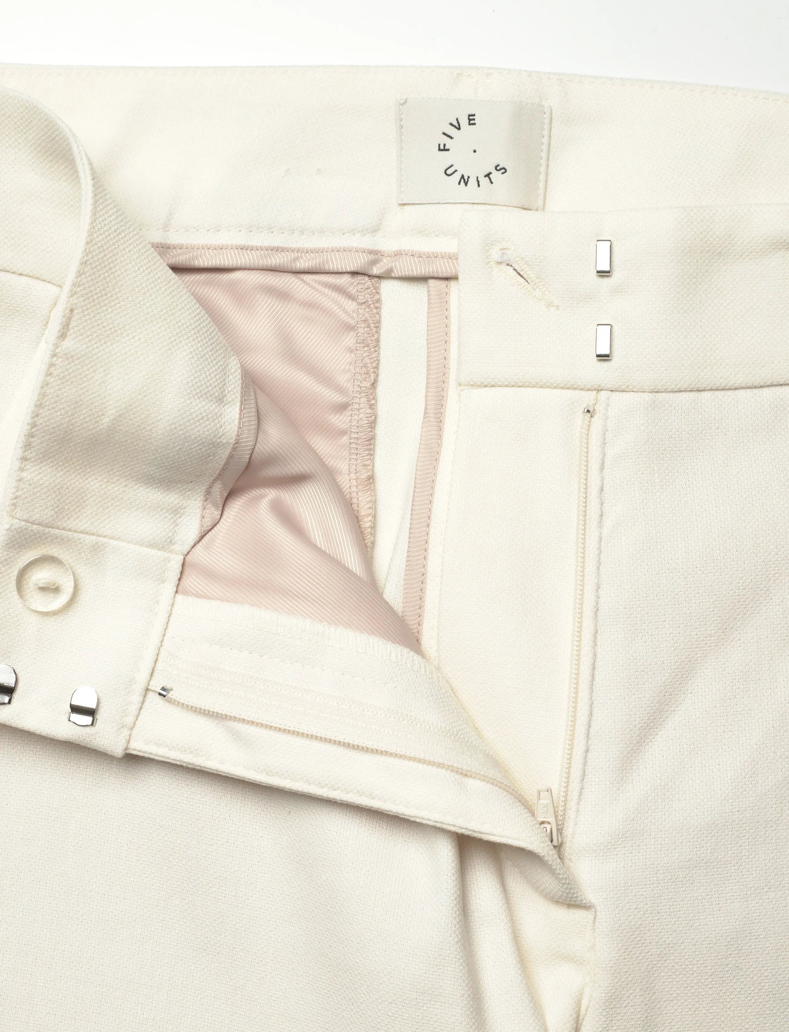 FIVEUNITS - DenaFV - hörbuxur - cream white linen - 3