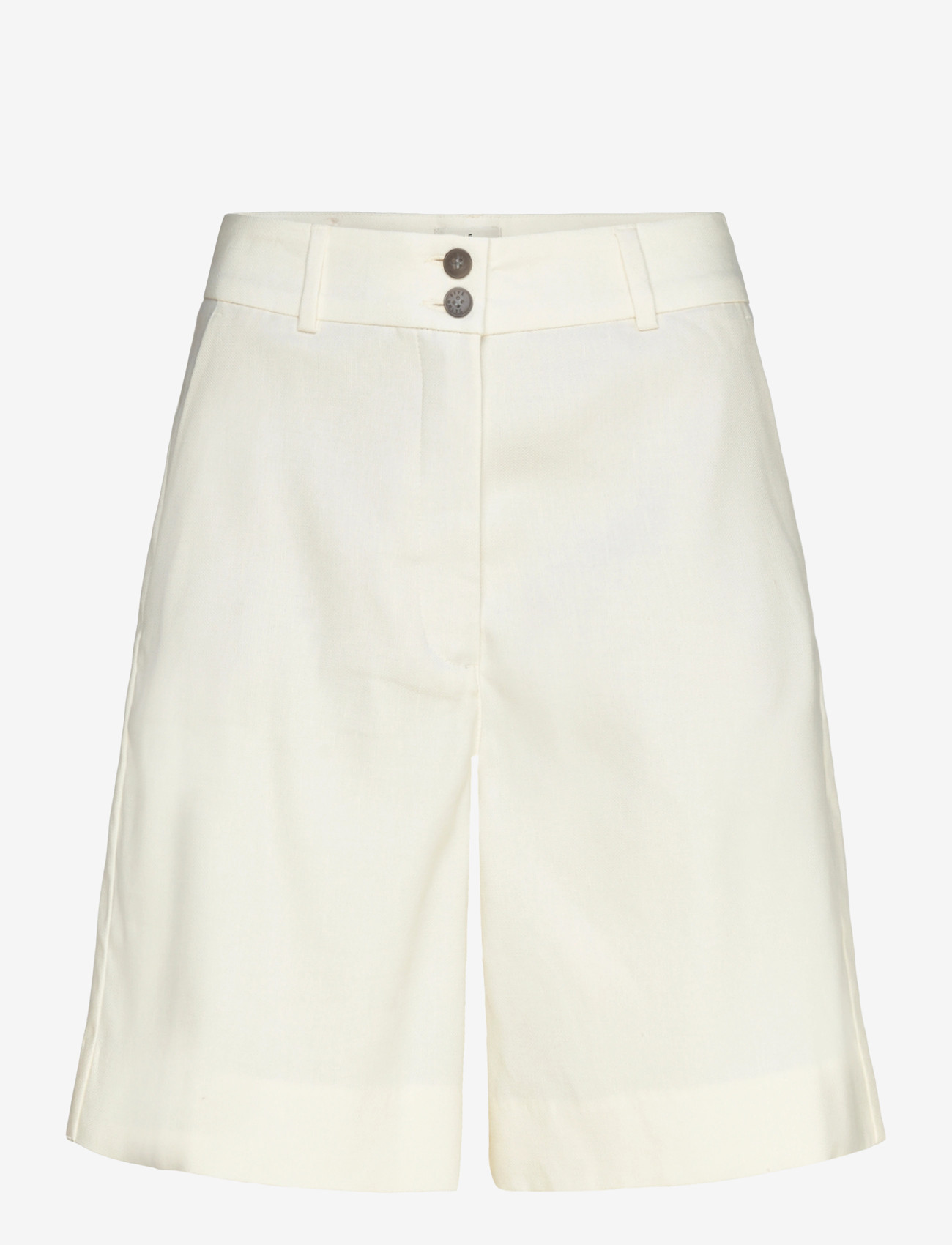 FIVEUNITS - LauraFV Midi Shorts - linased lühikesed püksid - cream white linen - 0