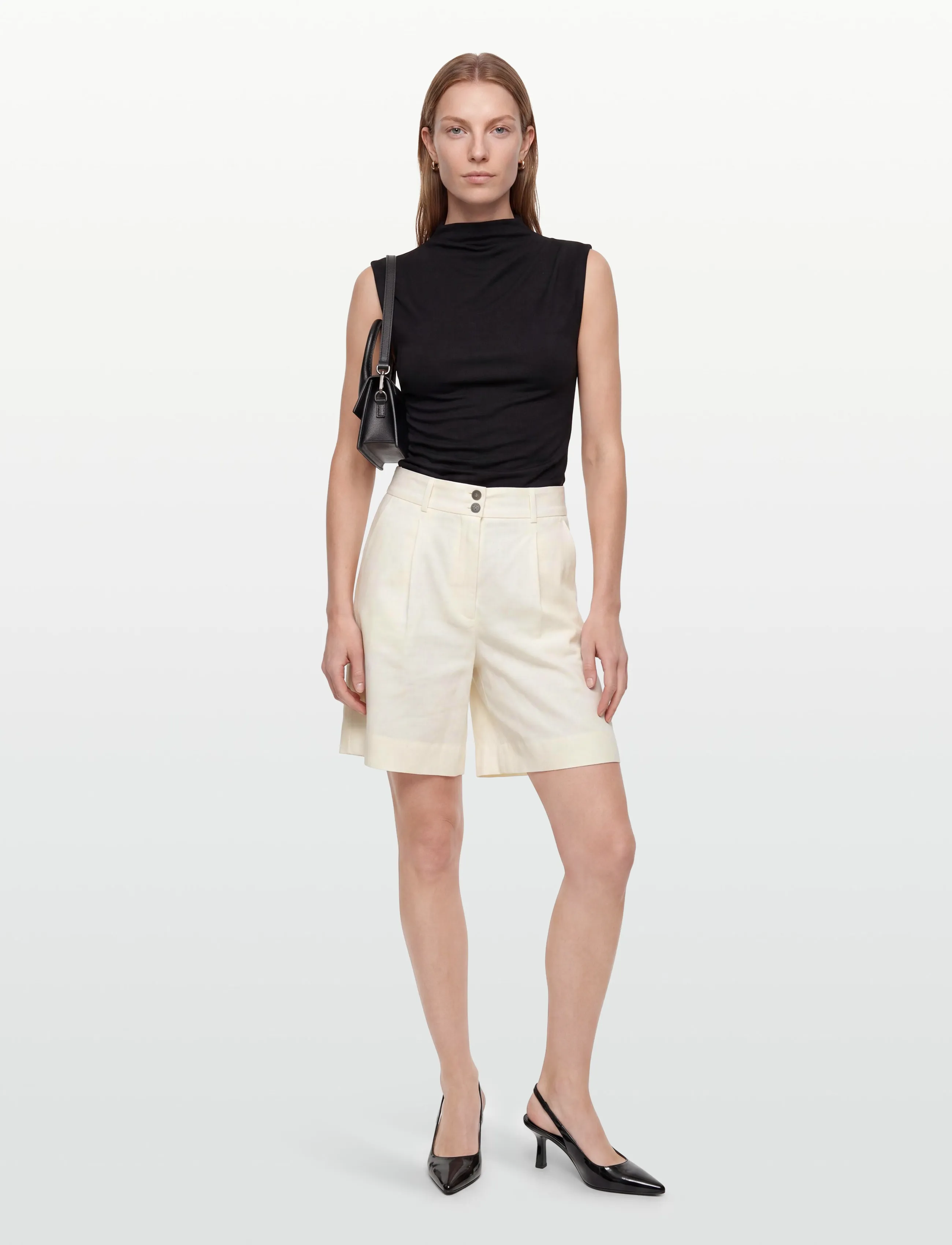 FIVEUNITS Laurafv Midi Shorts, Kvinder, Midi Shorts, Cream, Str: 25