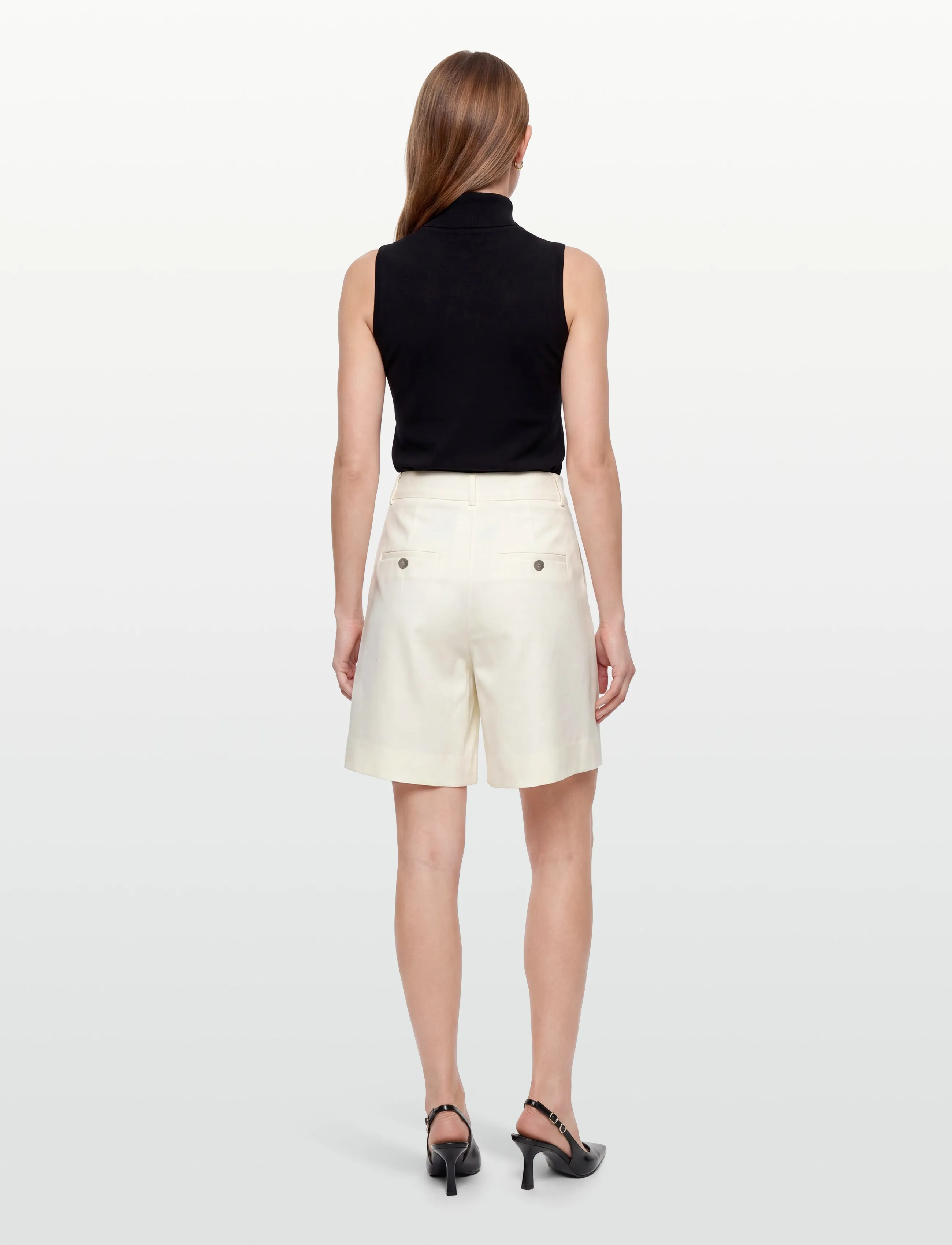 FIVEUNITS - LauraFV Midi Shorts - leinen-shorts - cream white linen - 4