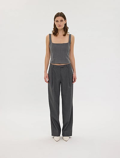 FIVEUNITS ElaineFV - Laia säärega püksid - METEORITE PINSTRIPE / grey