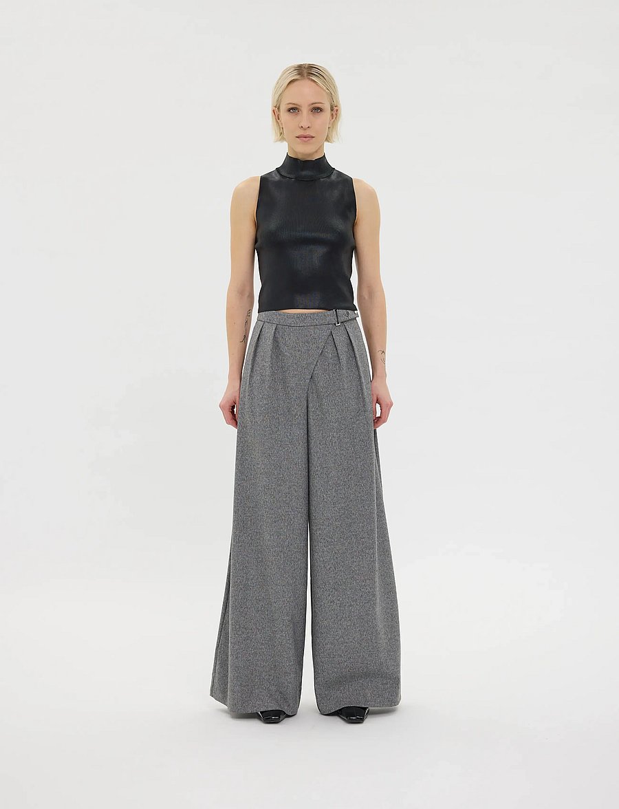 FIVEUNITS - UmaFV - hosen mit weitem bein - pepper melange - 0