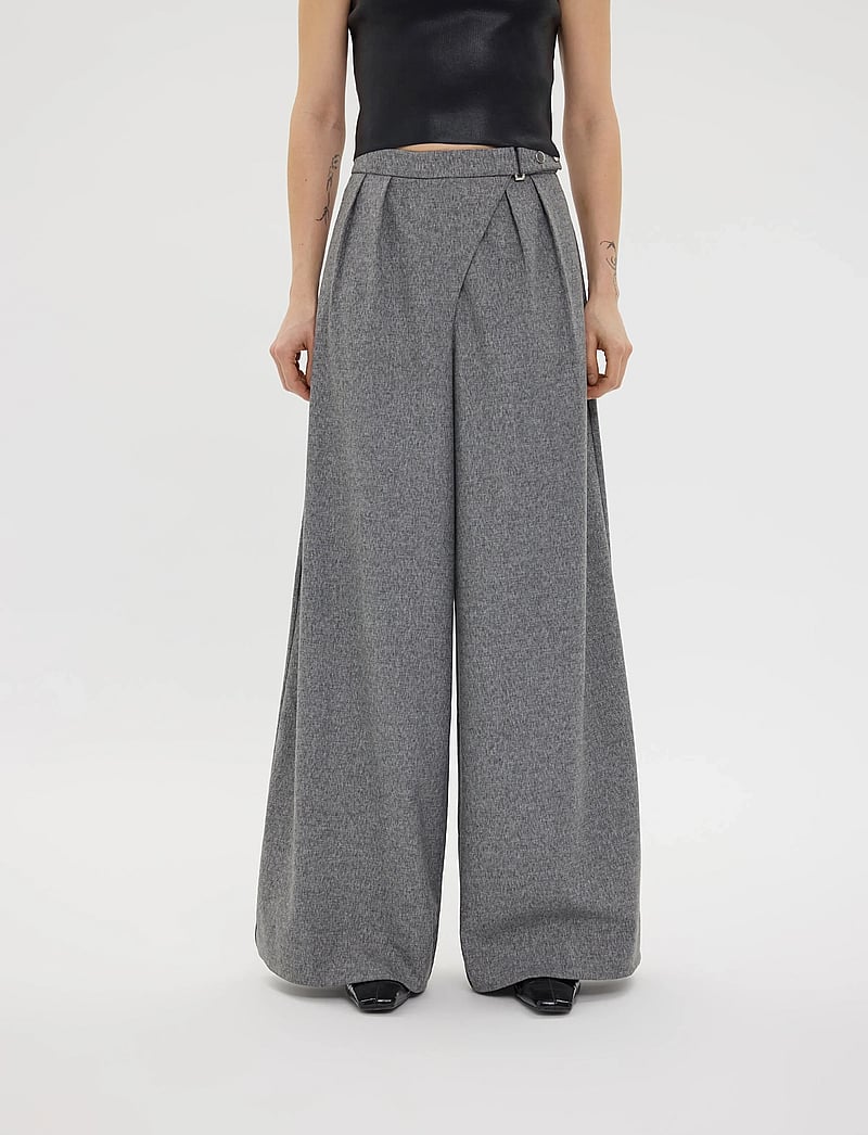 FIVEUNITS - UmaFV - bukser med brede ben - pepper melange - 3