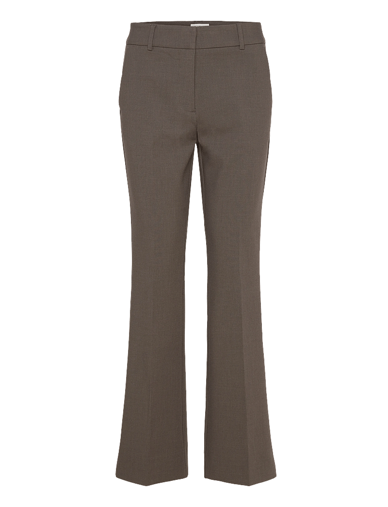 FIVEUNITS - ClaraFV - flare bukser - mud brown melange - 0