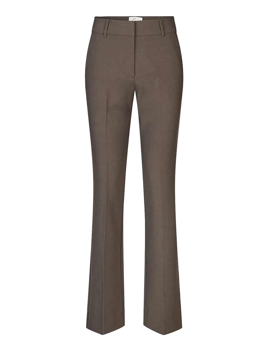 FIVEUNITS - ClaraFV - flare bukser - mud brown melange - 1