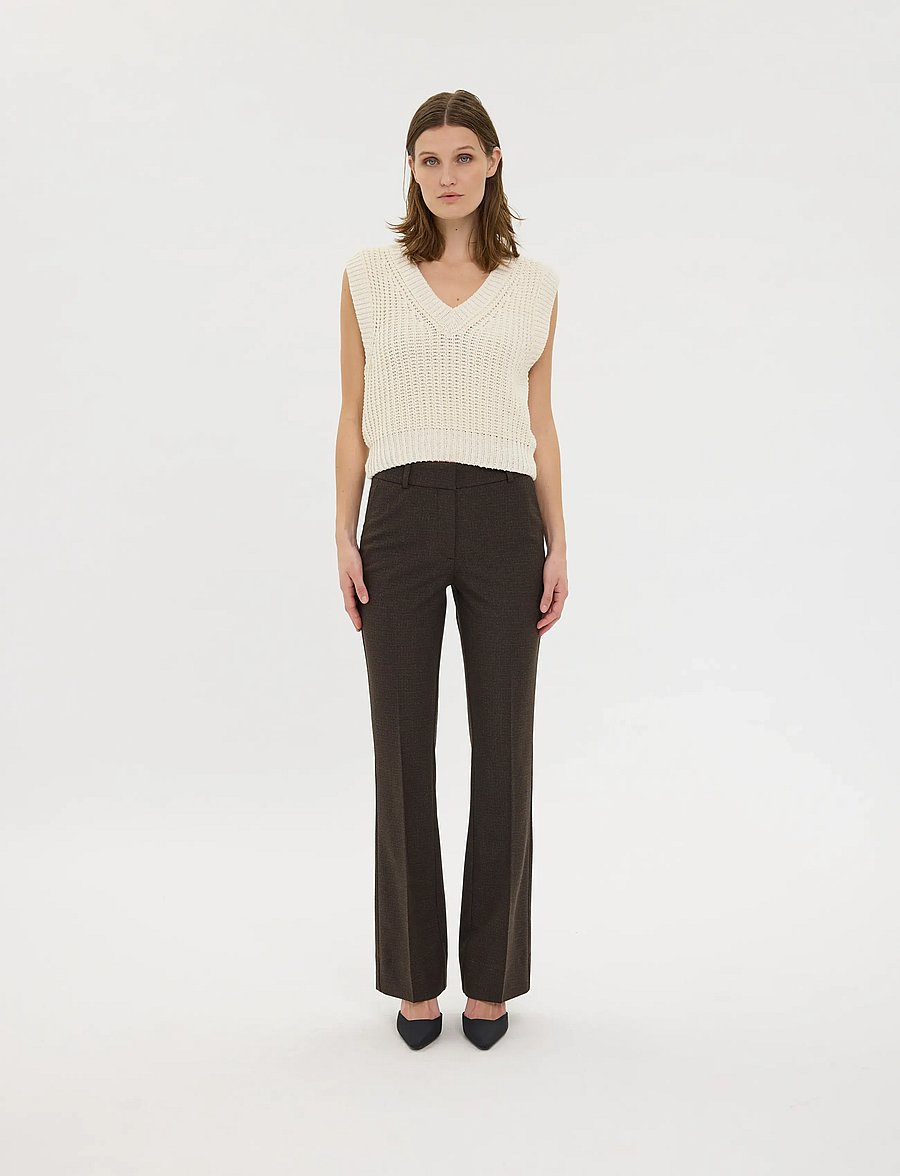 FIVEUNITS - ClaraFV - trumpettihousut - mocca check - 0