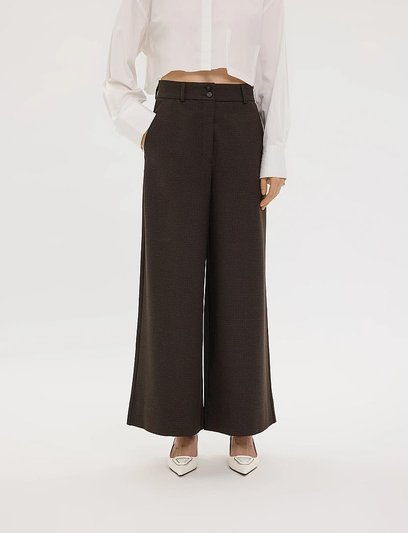 FIVEUNITS - LauraFV - hosen mit weitem bein - mocca check - 3