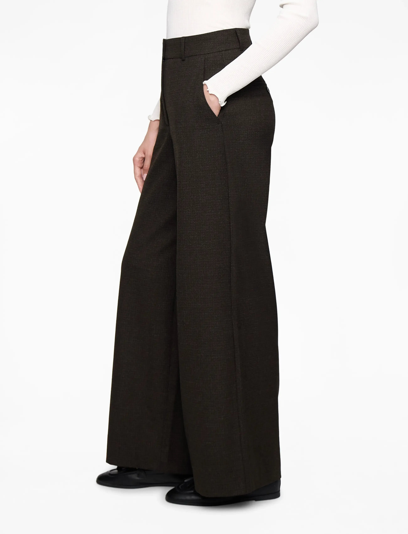 FIVEUNITS - LauraFV - hosen mit weitem bein - mocca check - 2