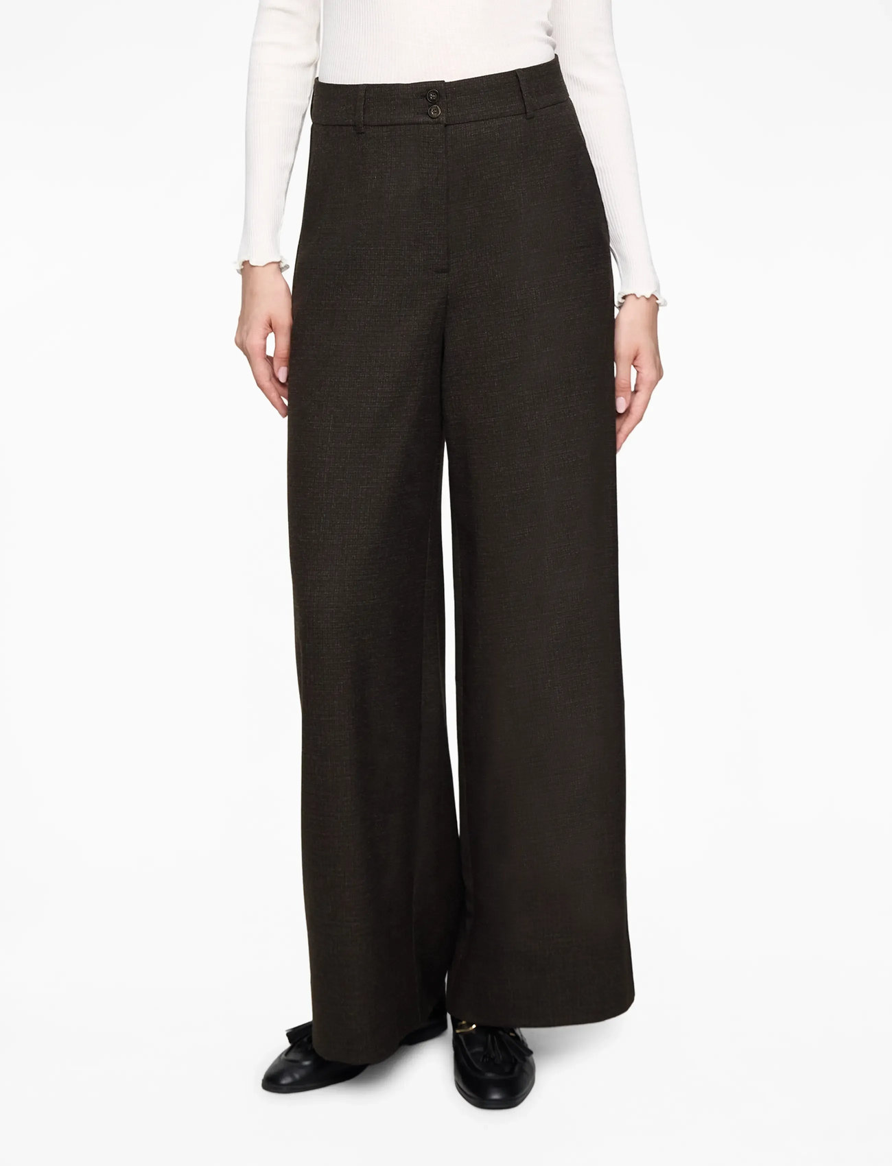 FIVEUNITS - LauraFV - hosen mit weitem bein - mocca check - 4