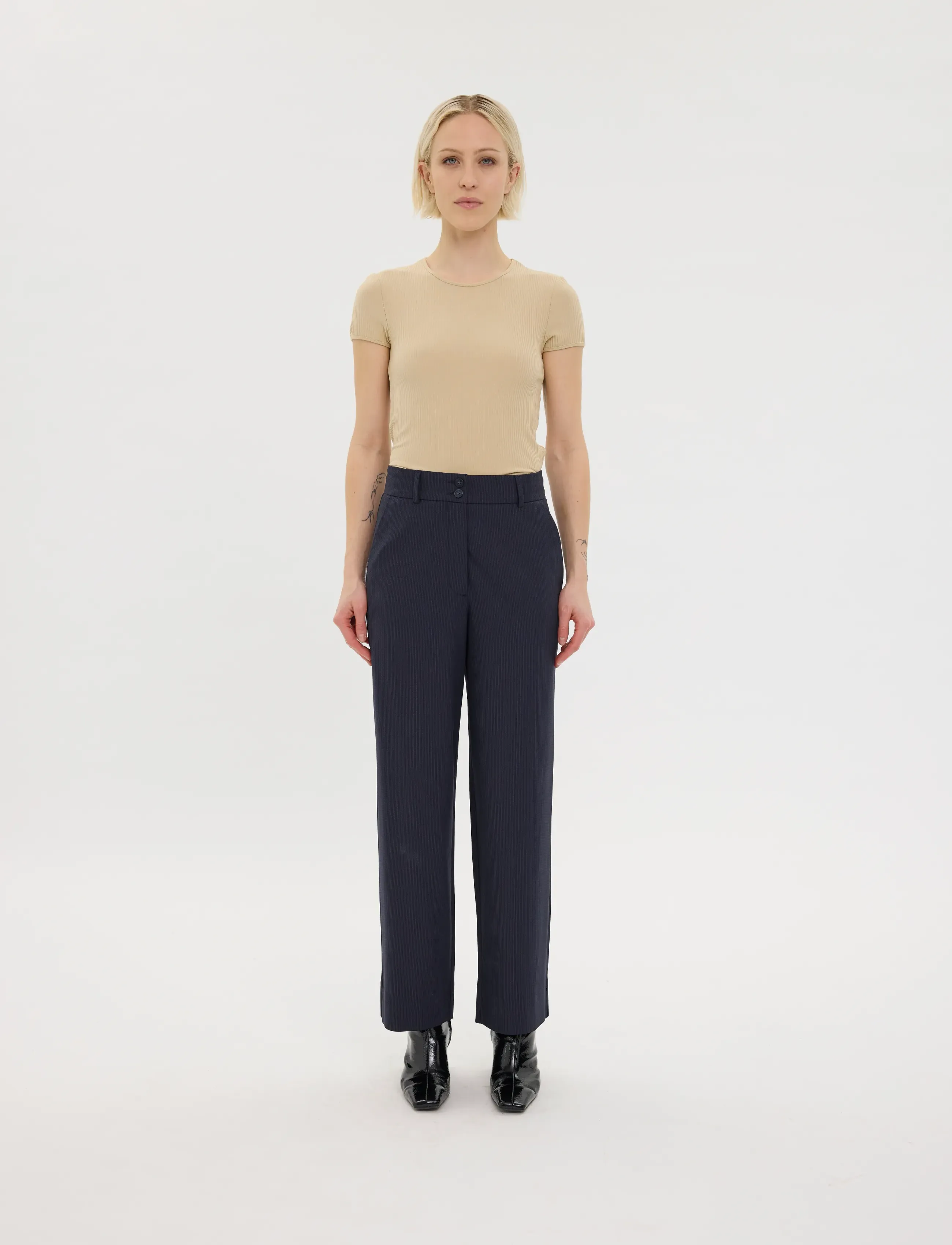 FIVEUNITS SophiaFV - Laia säärega püksid - NAVY MINI PIN / navy