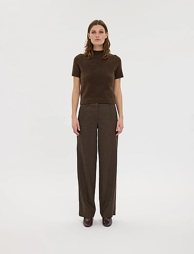 FIVEUNITS DenaFV - Laia säärega püksid - MAPLE HERRINGBONE / brown