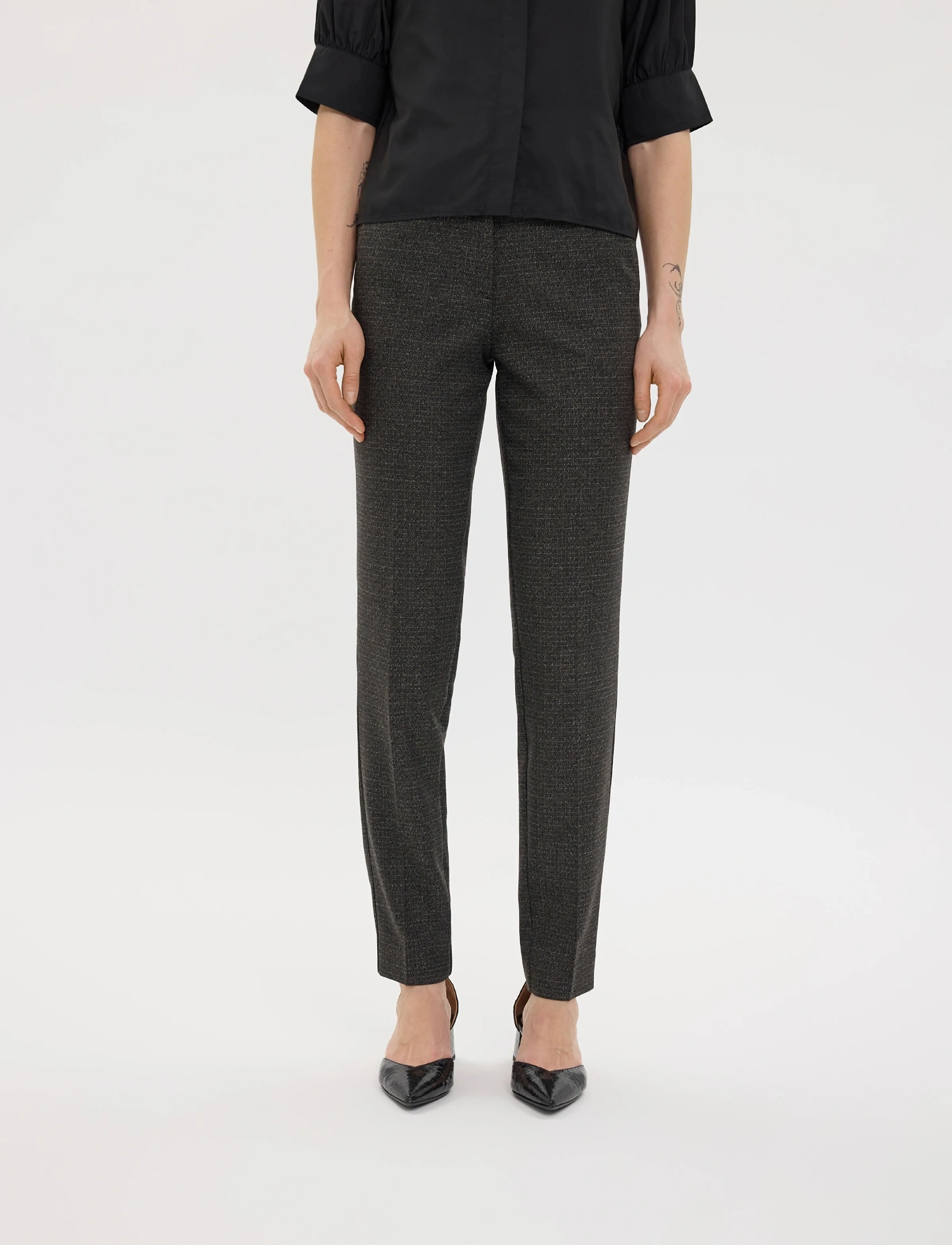 FIVEUNITS - JuliaFV - broeken med straight ben - black coffee fusion - 3