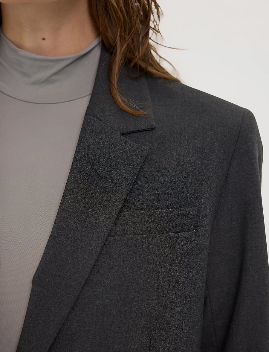 FIVEUNITS - HannahFV - einreihige blazer - charcoal melange - 3