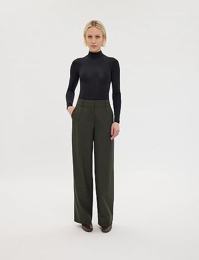 FIVEUNITS DenaFV - Laia säärega püksid - DARK GREEN MELANGE / khaki/green
